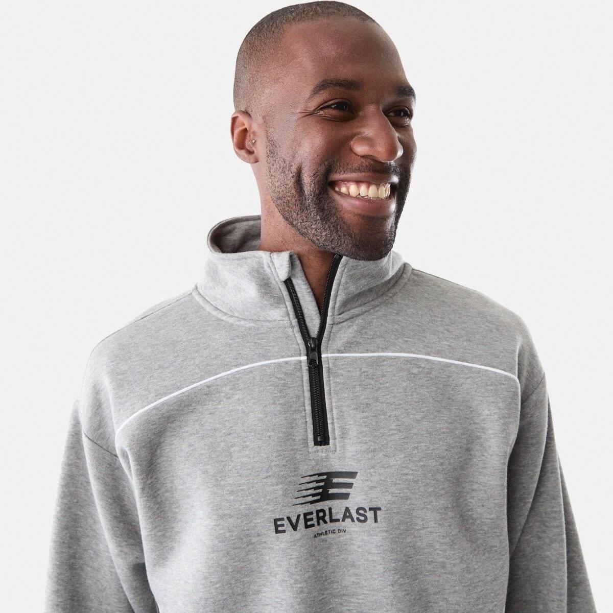 4 Everlast Mens 1/4 Zip Sweatshirt EVER GREY MARLE, 4 of 6