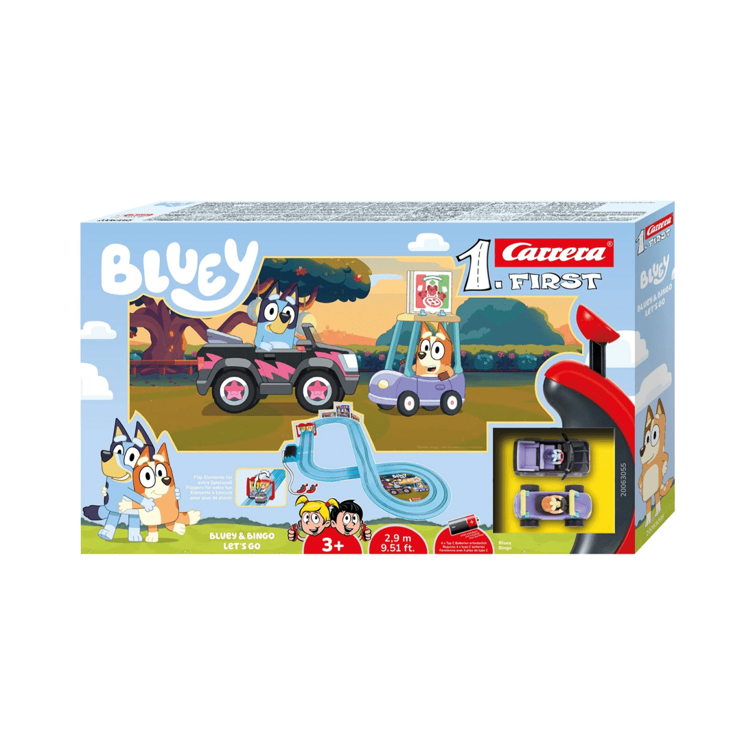 1 Carrera First Bluey and Bingo Let's Go Race 2.9 Metre Battery Set, 1 of 6