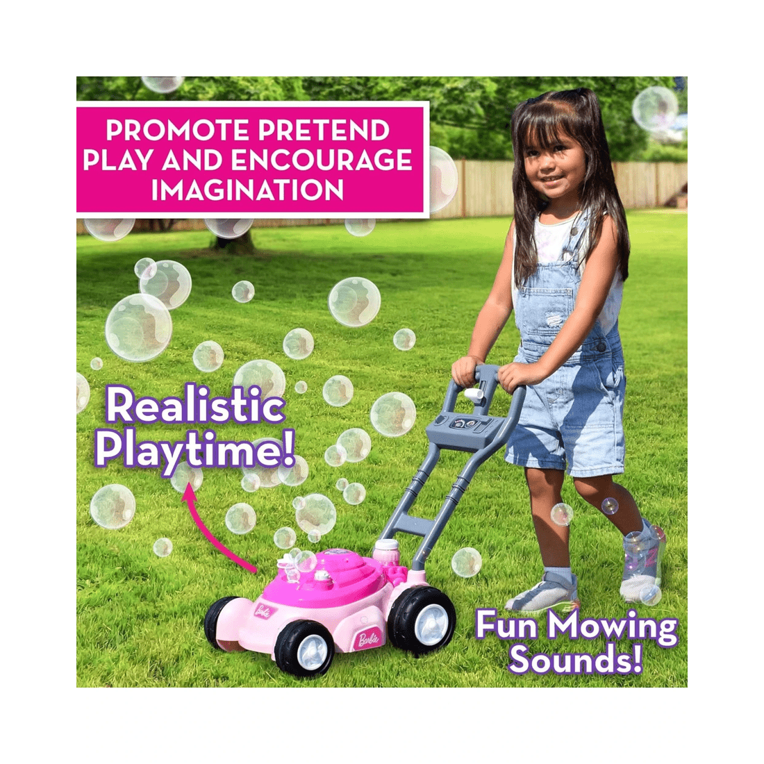 4 TOMY Barbie Bubble N Go Mower and Bubble Solution - Pink, 4 of 6