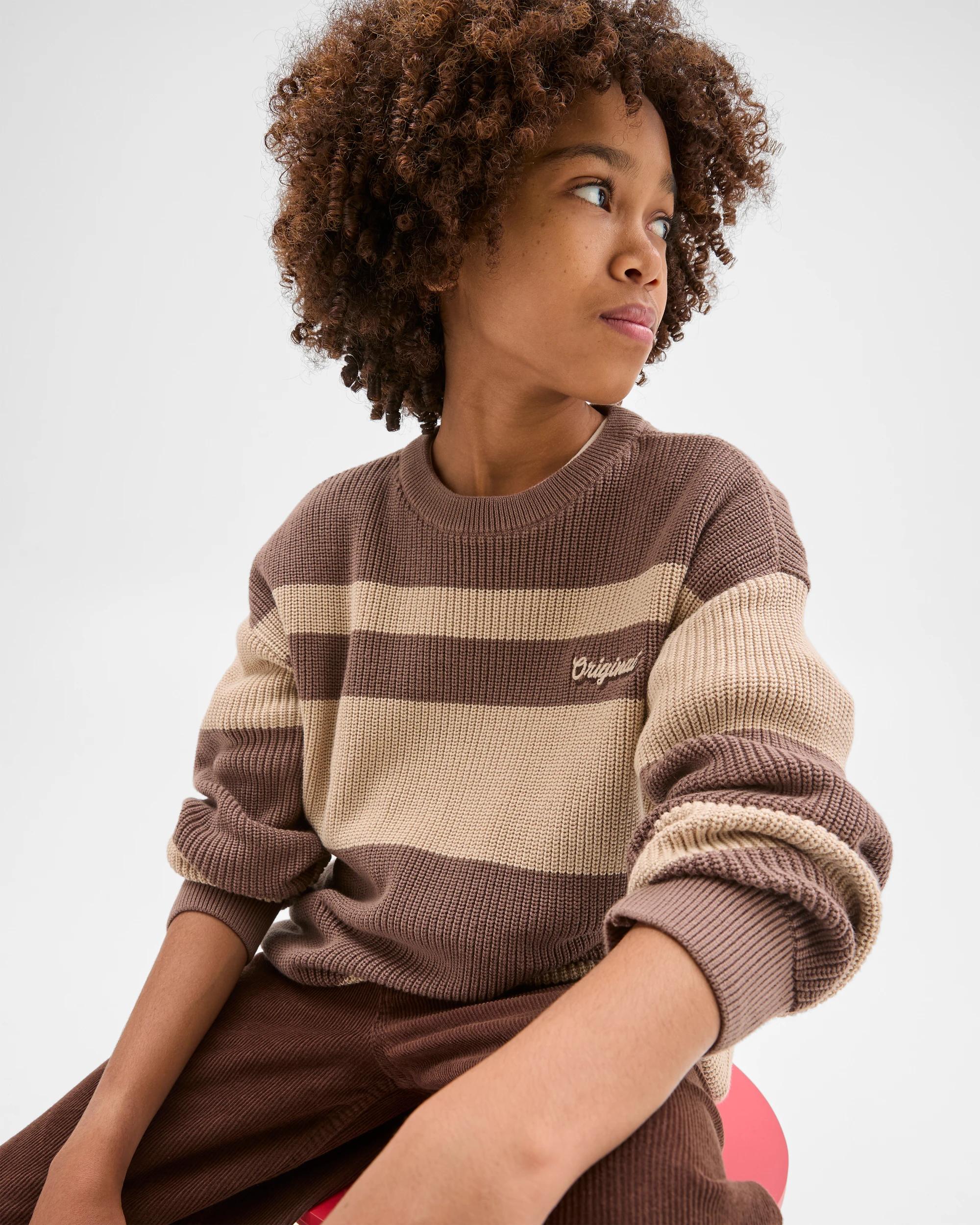 3 Target Kids Australian Cotton Crew Neck Striped Jumper LIGHT BROWN, 3 of 6