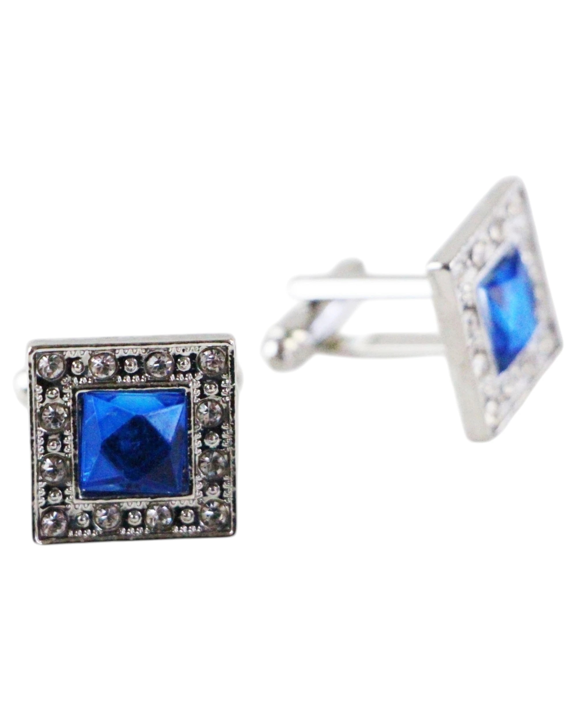 1 Zasel Mens Blue Diamond With Silver Cufflinks - Multi, 1 of 1