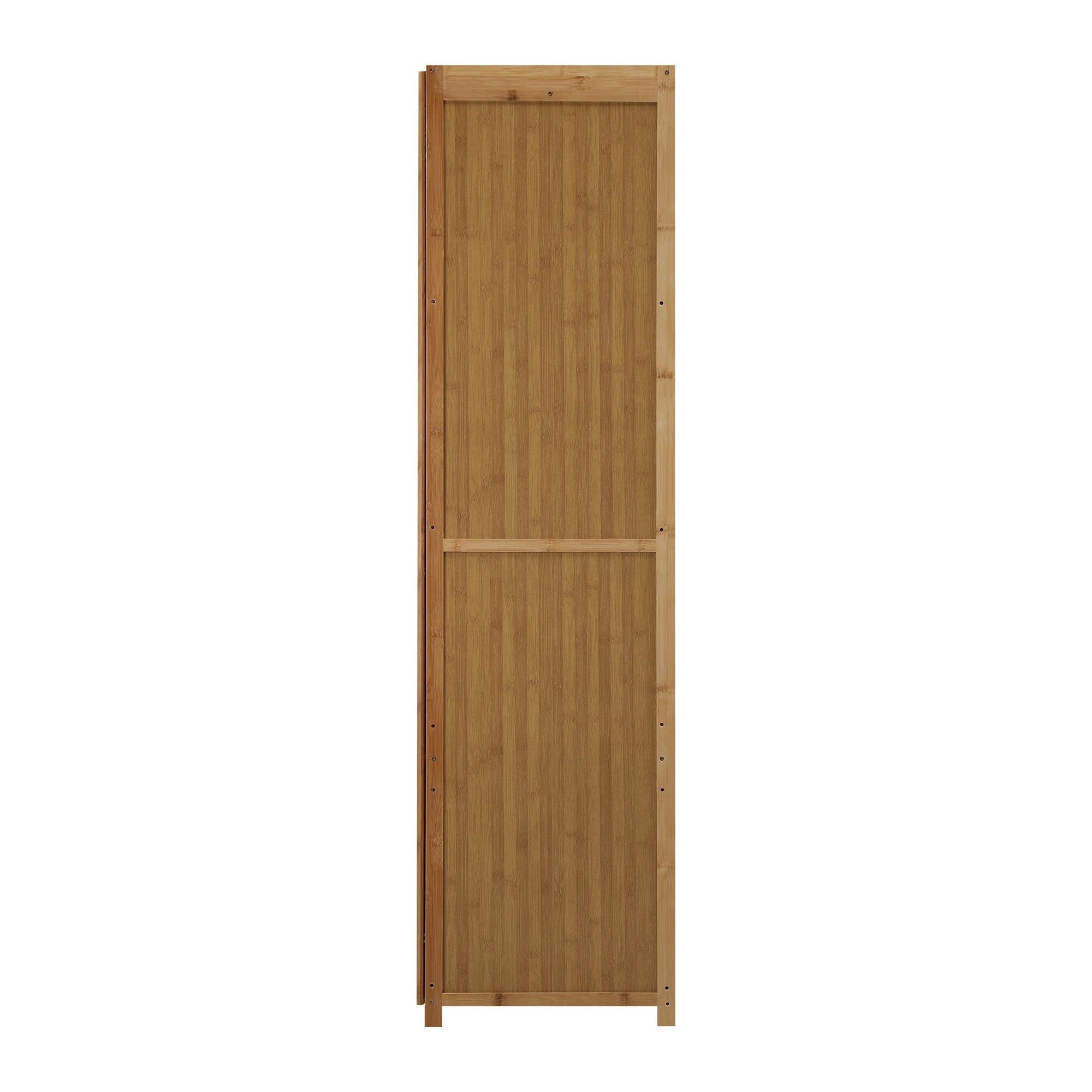 5 Oikiture Wardrobe Clothes Storage Cabinet Large Cupboard 3 Doors 6 Shelves - Natural, 5 of 6