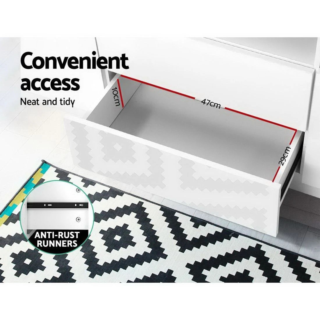 7 Artiss Entertainment Unit TV Cabinet LED 160cm - White, 7 of 8