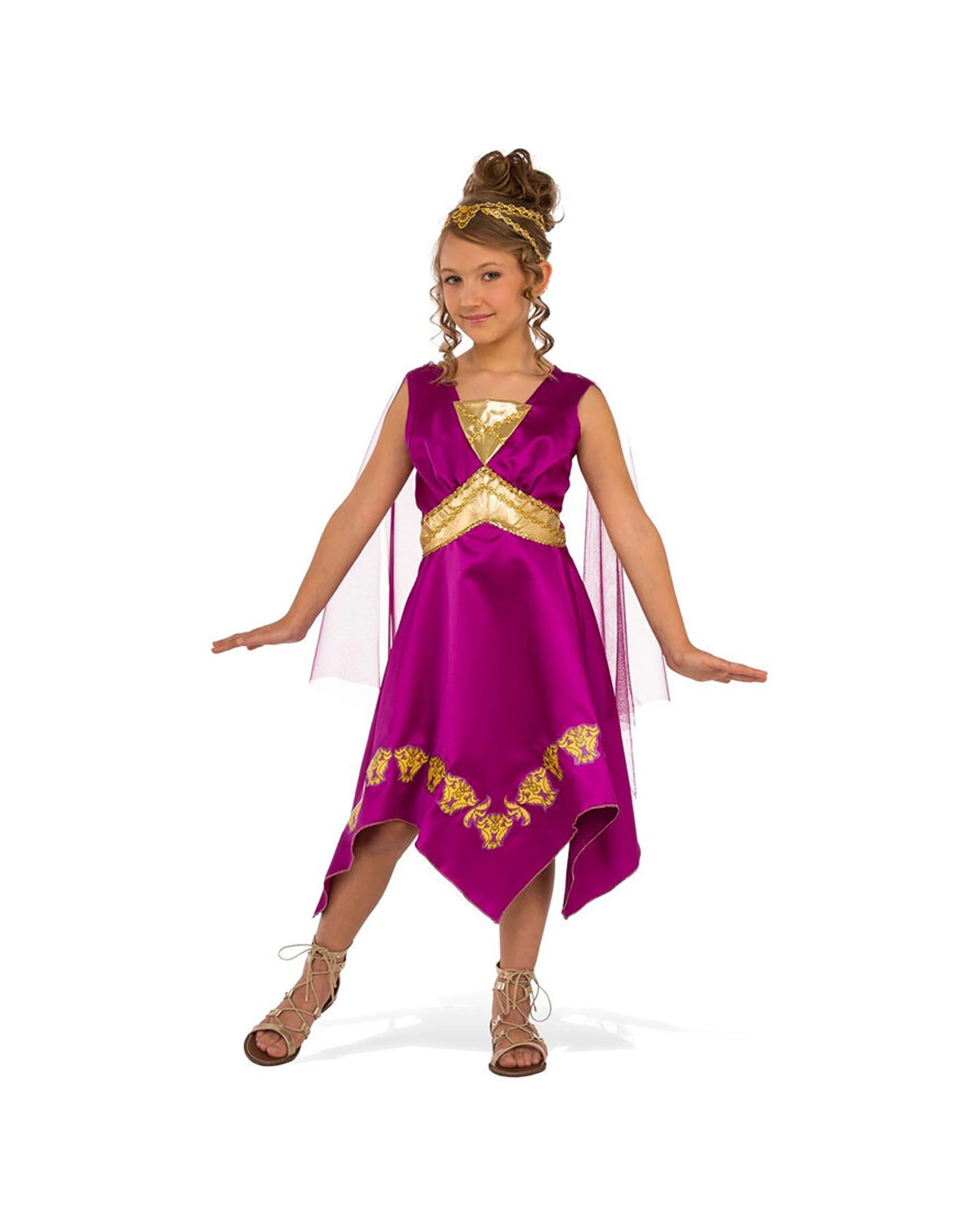 1 Rubies Grecian Goddess Girls Dress Up Costume Size S - Purple, 1 of 3