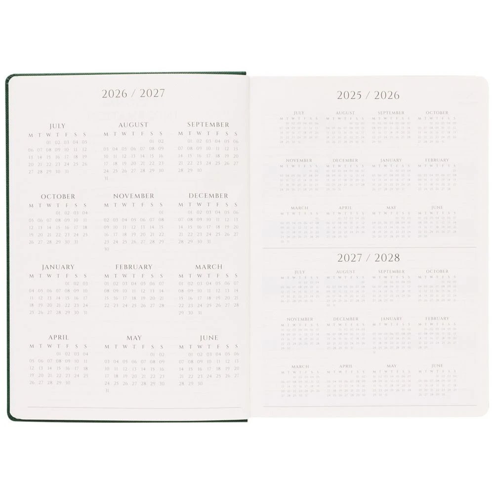 3 J.Burrows A4 Day to Page Textured FY26/27 Diary Green, 3 of 6