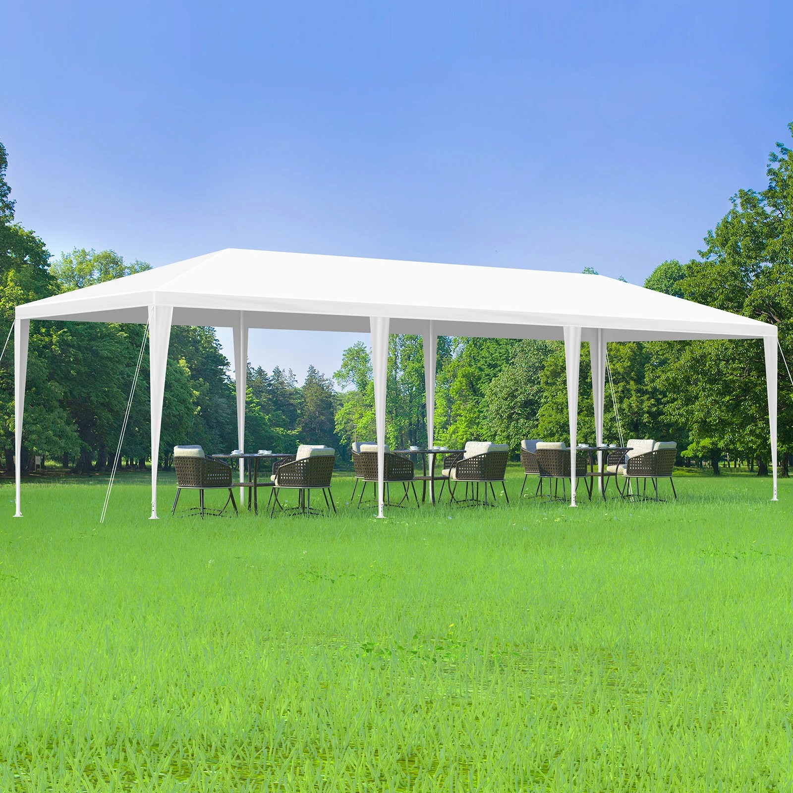 2 Alfordson Gazebo 3x9m Outdoor Wedding Camping Marquee Canopy Portable - White, 2 of 7