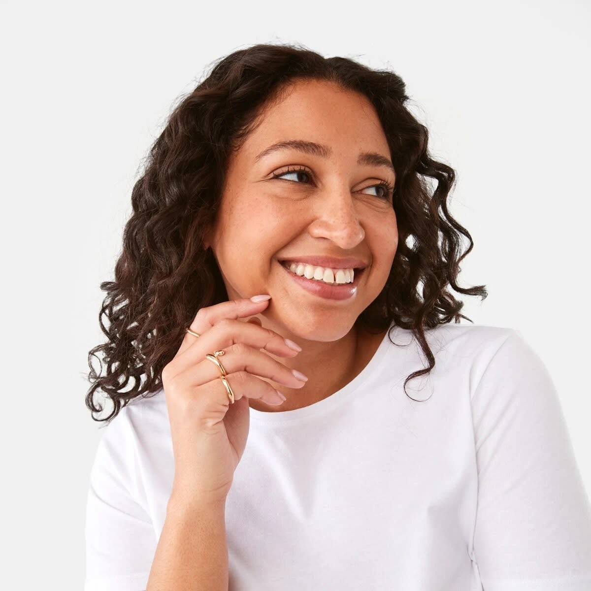 4 5 Pack Teardrop Rings - Gold Tone, 4 of 5