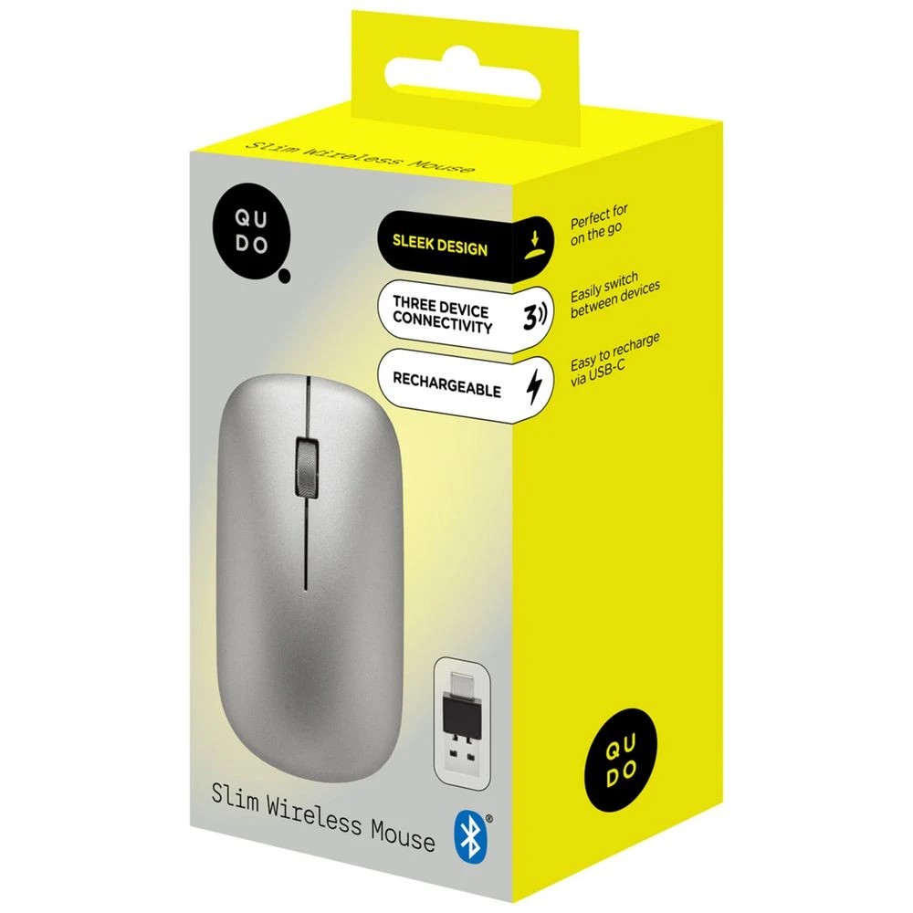 4 Qudo Multi Device Slim Wireless Mouse Dark Grey, 4 of 5