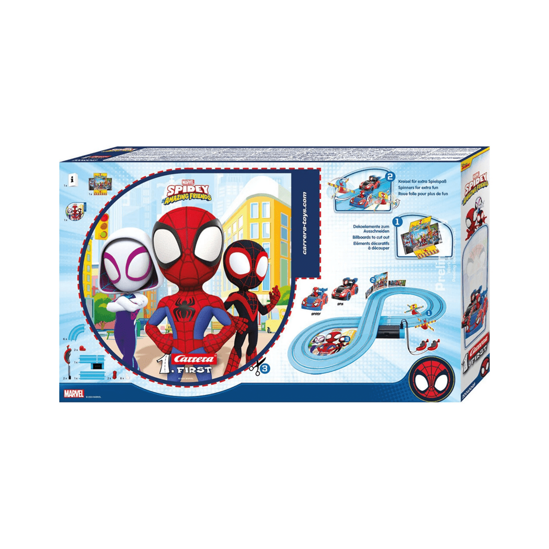 4 Carrera First Spidey Web Spinners Slot Car Racing Track Spider-Man Set 2.4m
 - multi, 4 of 4