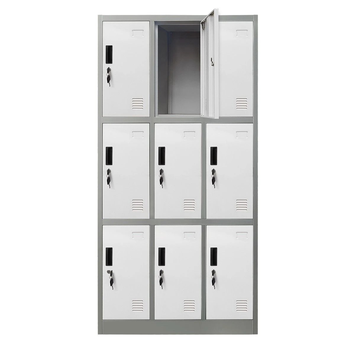 2 Ausway 9 Doors Locker Cabinet Steel Storage Cupboard for Office School Gym - Multi, 2 of 6
