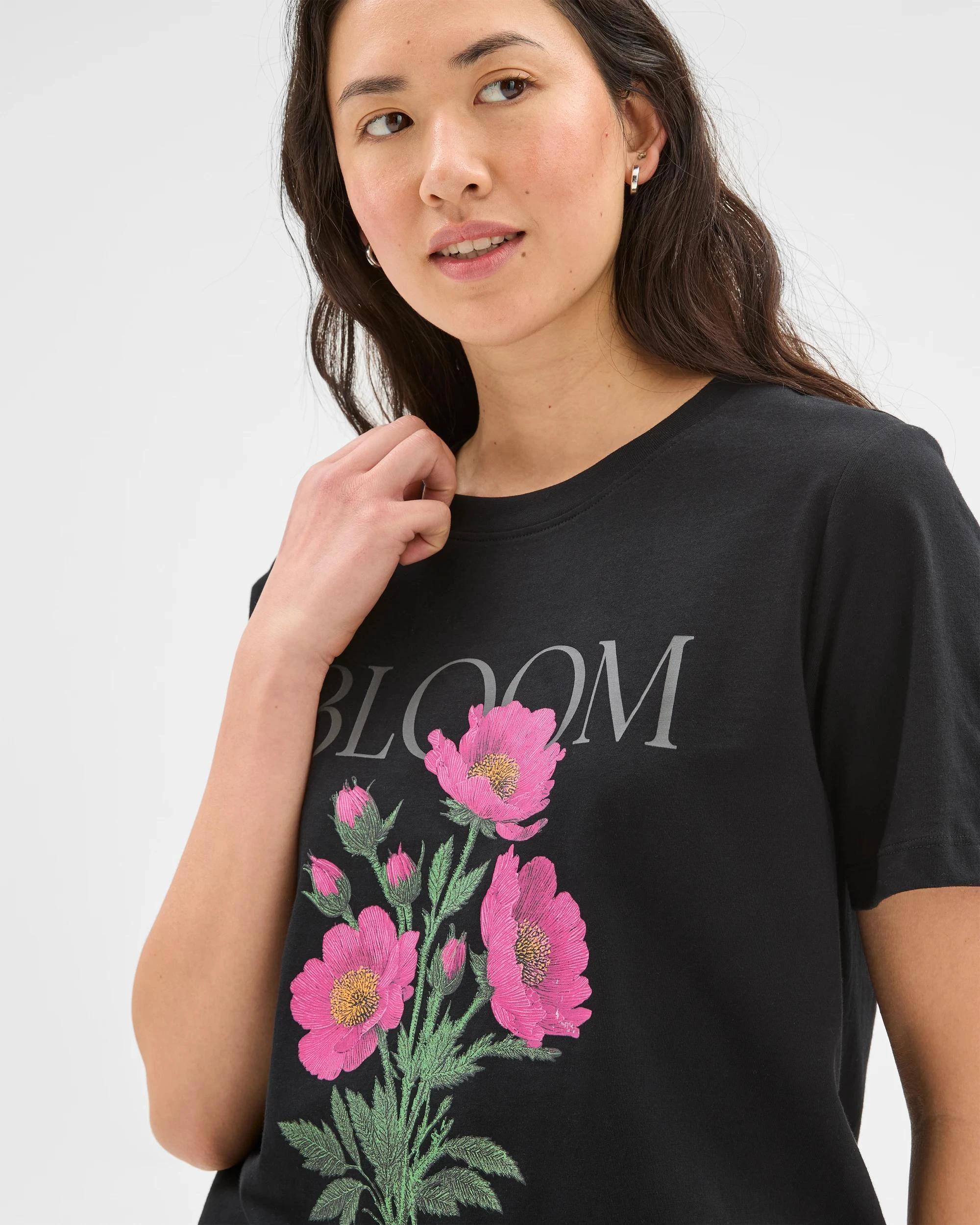 6 Target Australian Cotton Print T-Shirt BLACK BLOOM FLORAL, 6 of 6