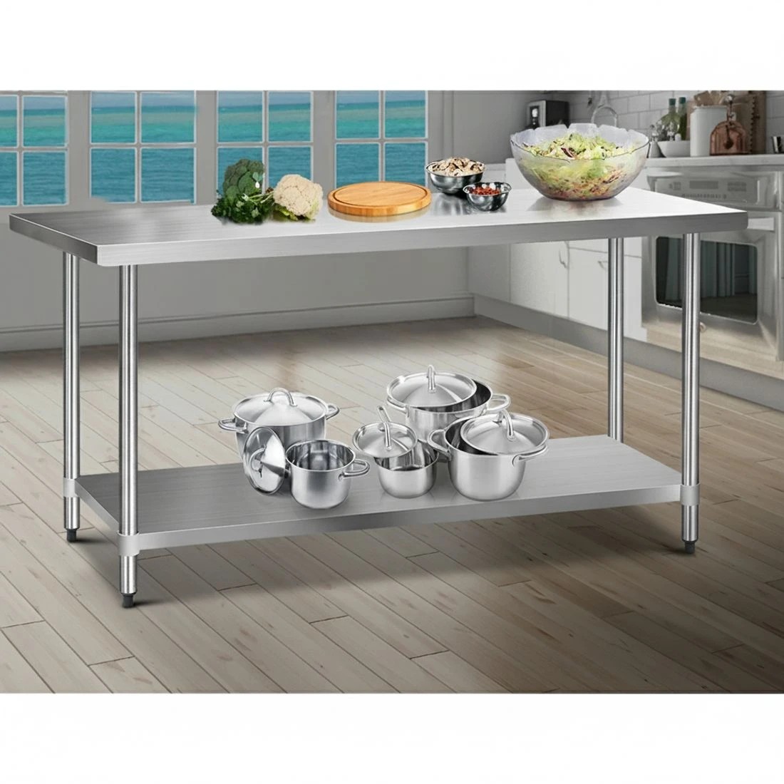 2 Cefito 1829x760mm Stainless Steel Kitchen Bench - Silver, 2 of 5
