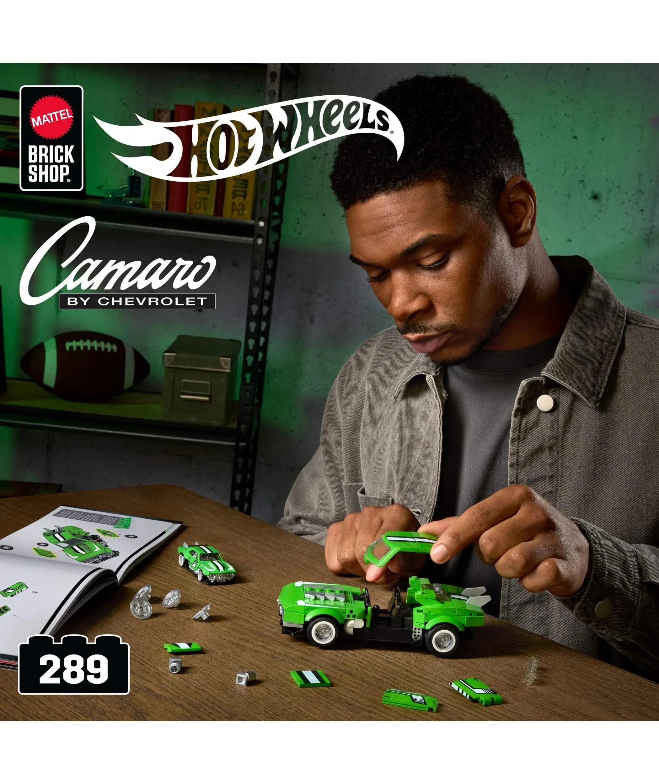 2 Mattel Brick Shop Hot Wheels Custom ’68 Camaro Building Toy Kit - Multi, 2 of 6