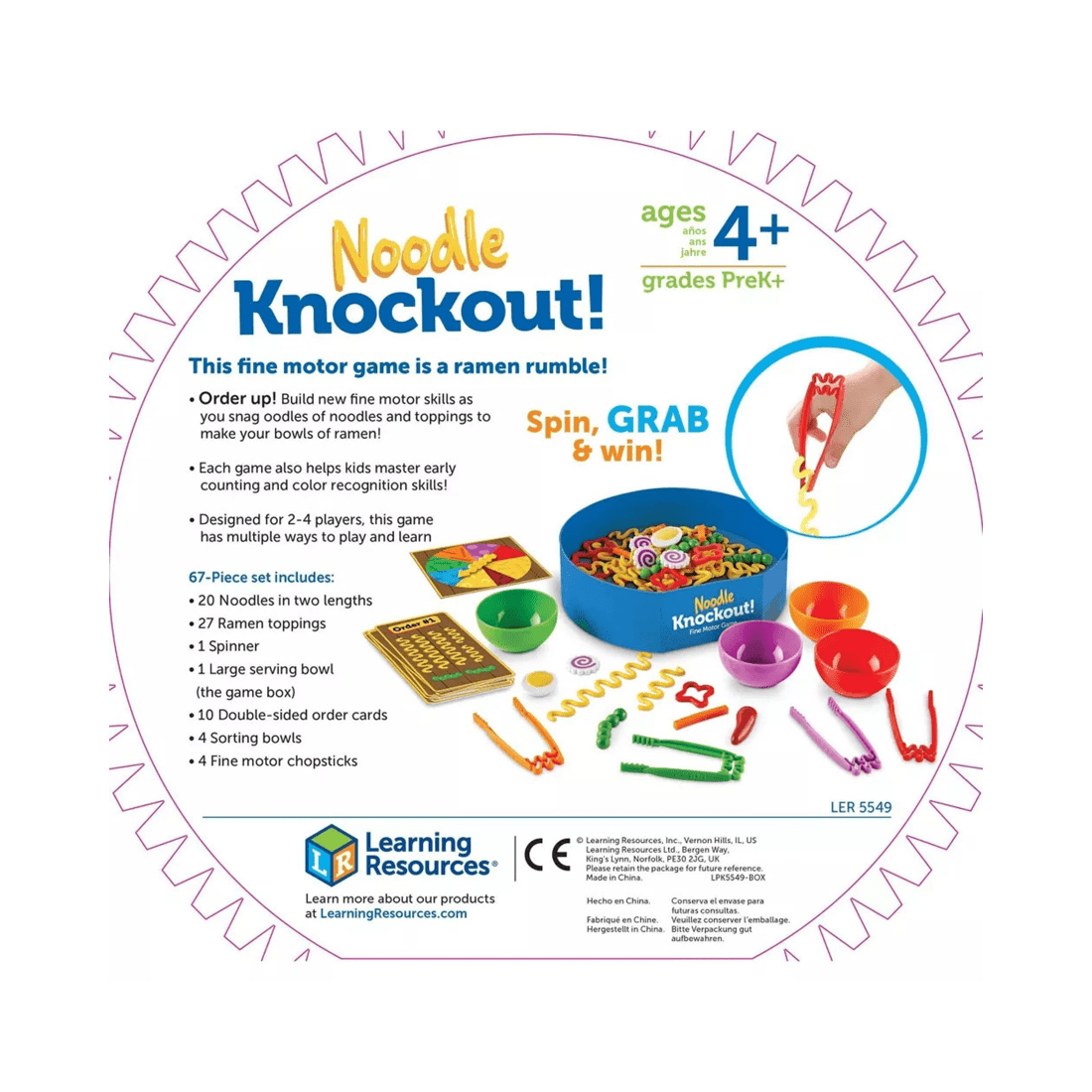 6 Learning Resources Noodle Knockout Fine Motor Game, 6 of 6