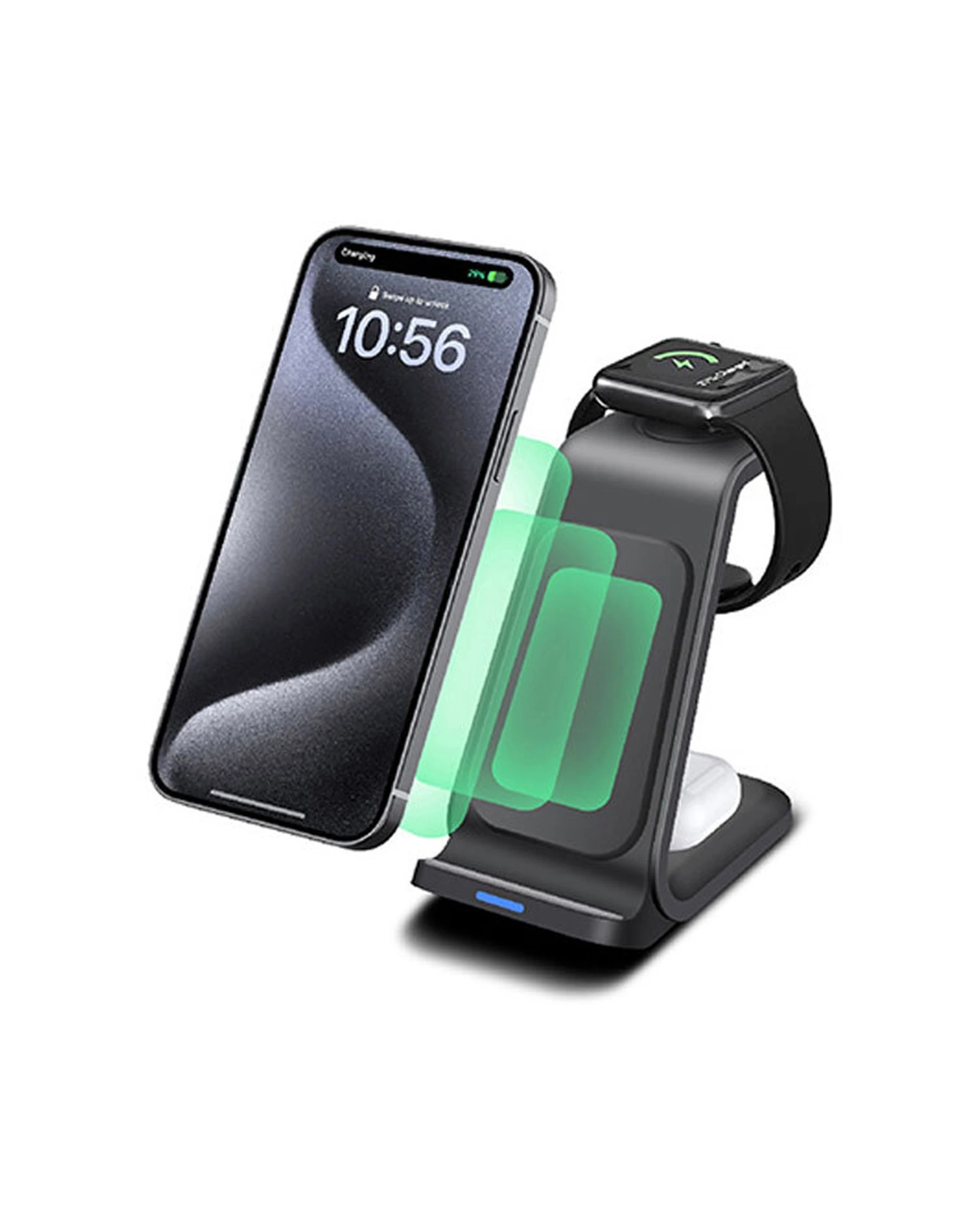 3 Sansai 3-in-1 Magnetic Wireless Phone Watch Earbuds Charger - Assorted, 3 of 3
