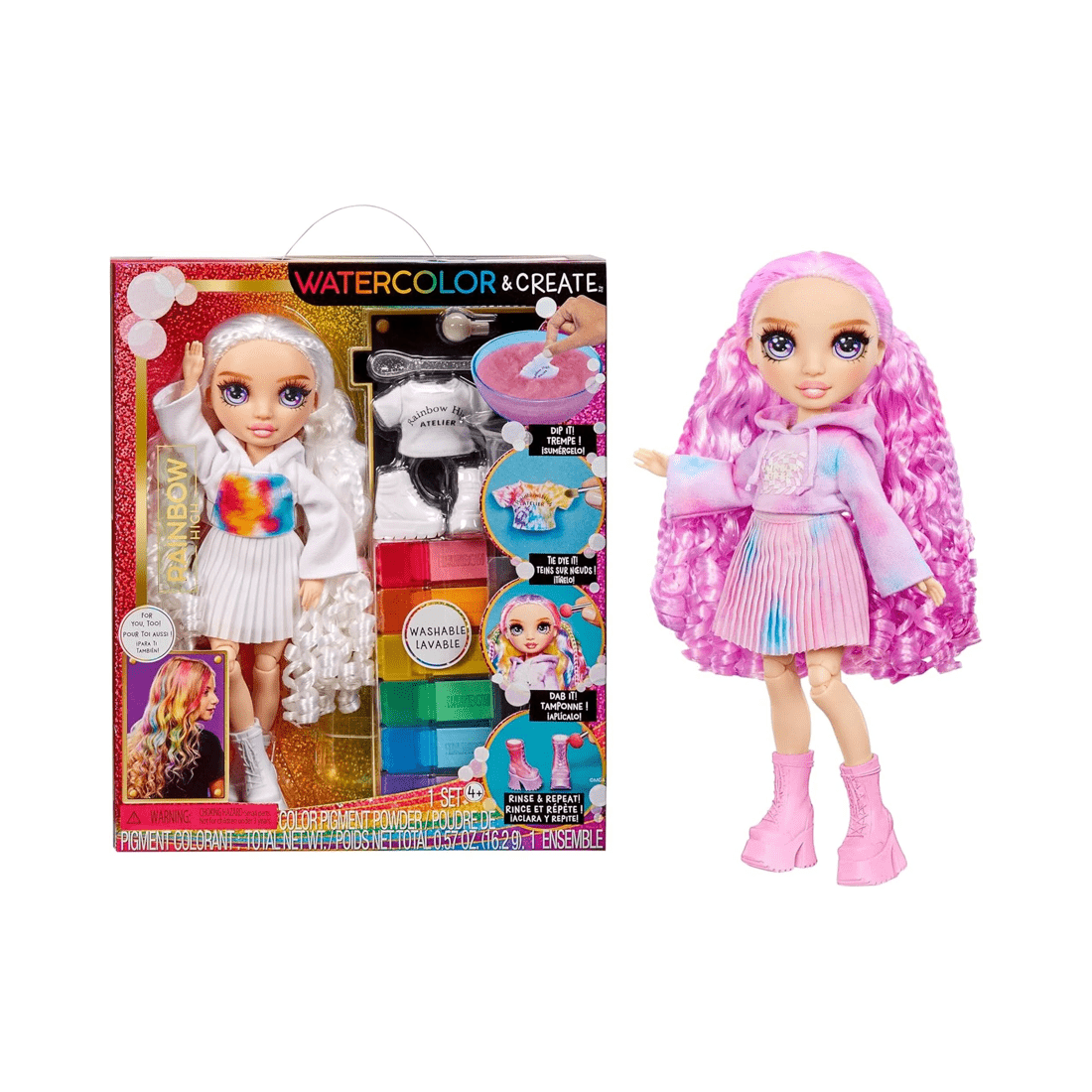 1 MGA Entertainment UK Ltd Rainbow High Watercolor and Create Purple Eyes, 1 of 7