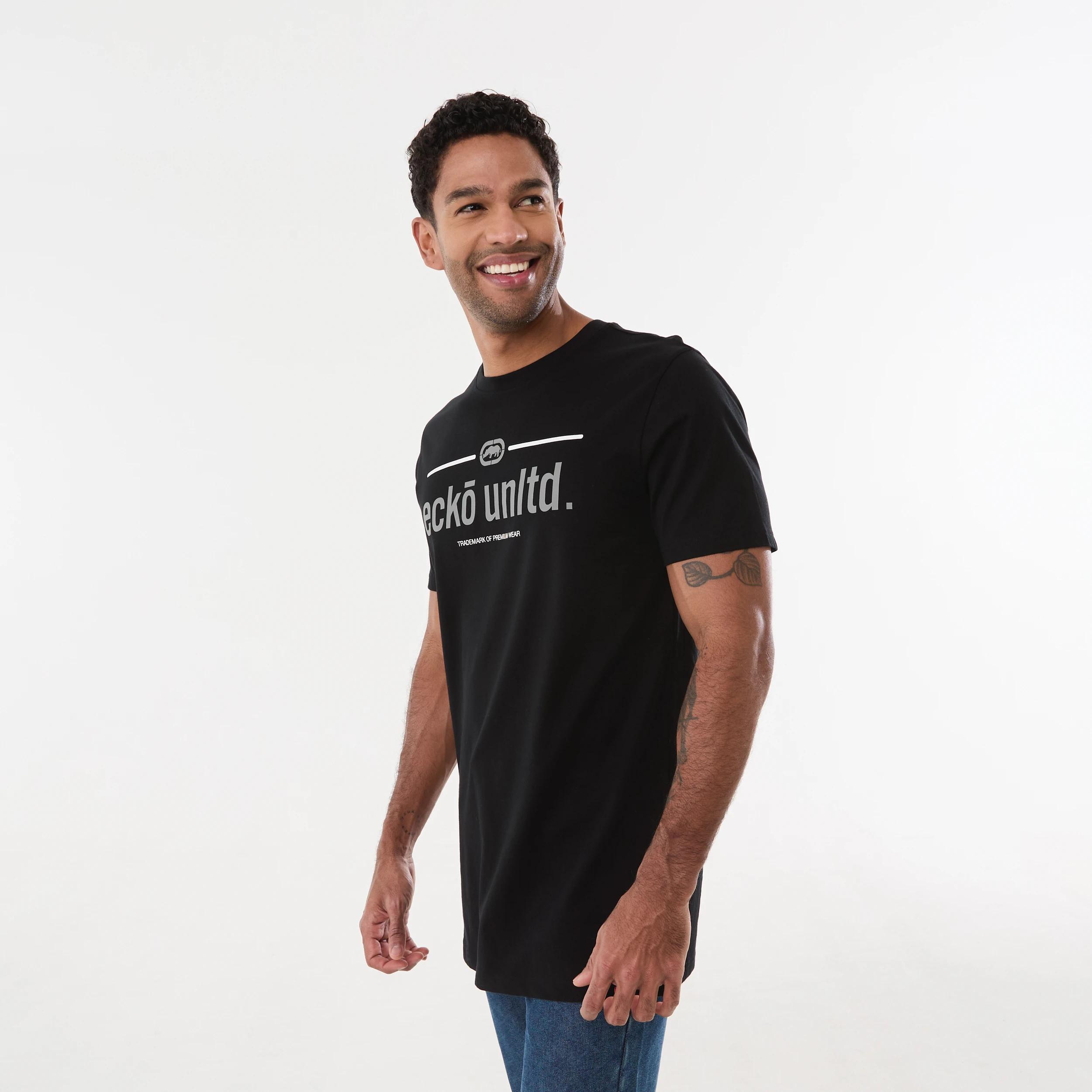 2 Ecko License Longline T-shirt ECKO LINE BLACK, 2 of 5