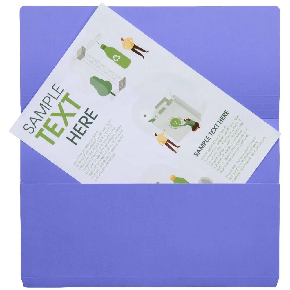 3 J.Burrows Foolscap Document Wallet 220gsm Purple, 3 of 3