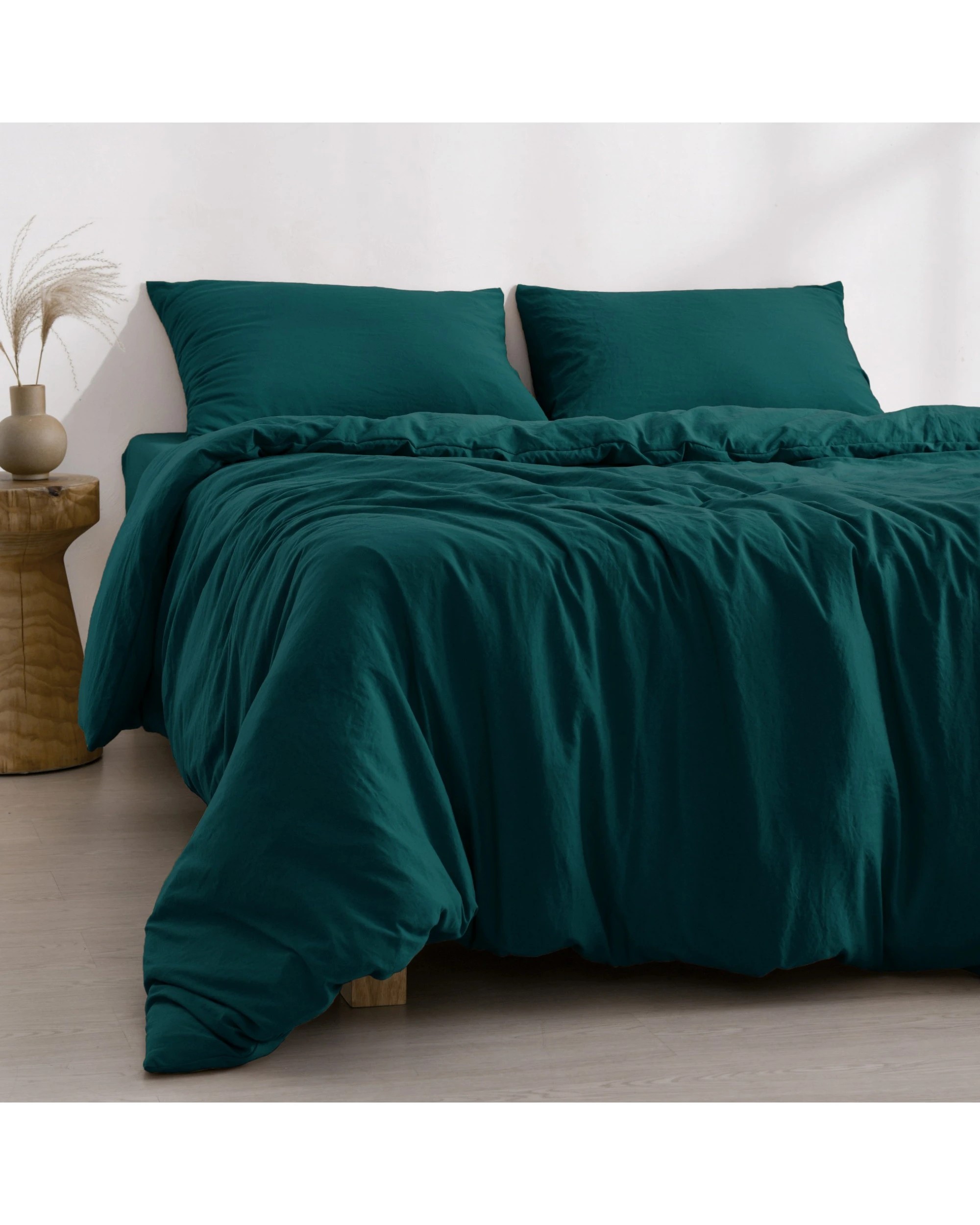 2 Dreamaker Superfine Washed Microfibre Quilt Cover Set - King Single Bed - Teal, 2 of 9
