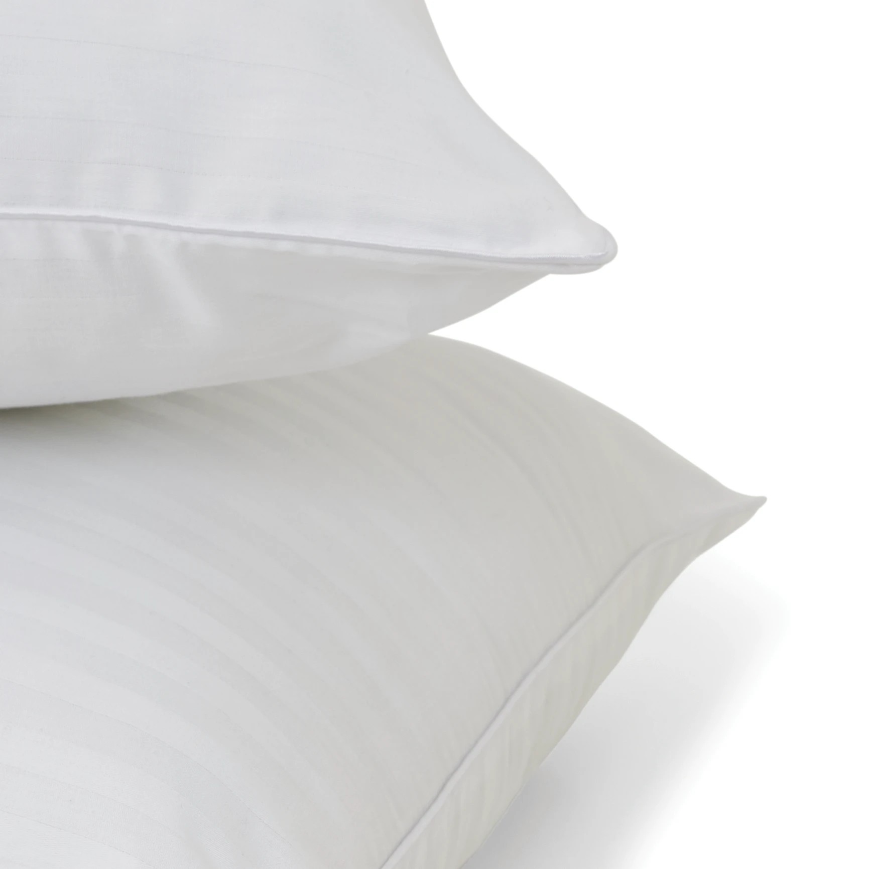 6 2 Pack Sateen Stripe Comfort Pillows - High Profile, White, 6 of 6