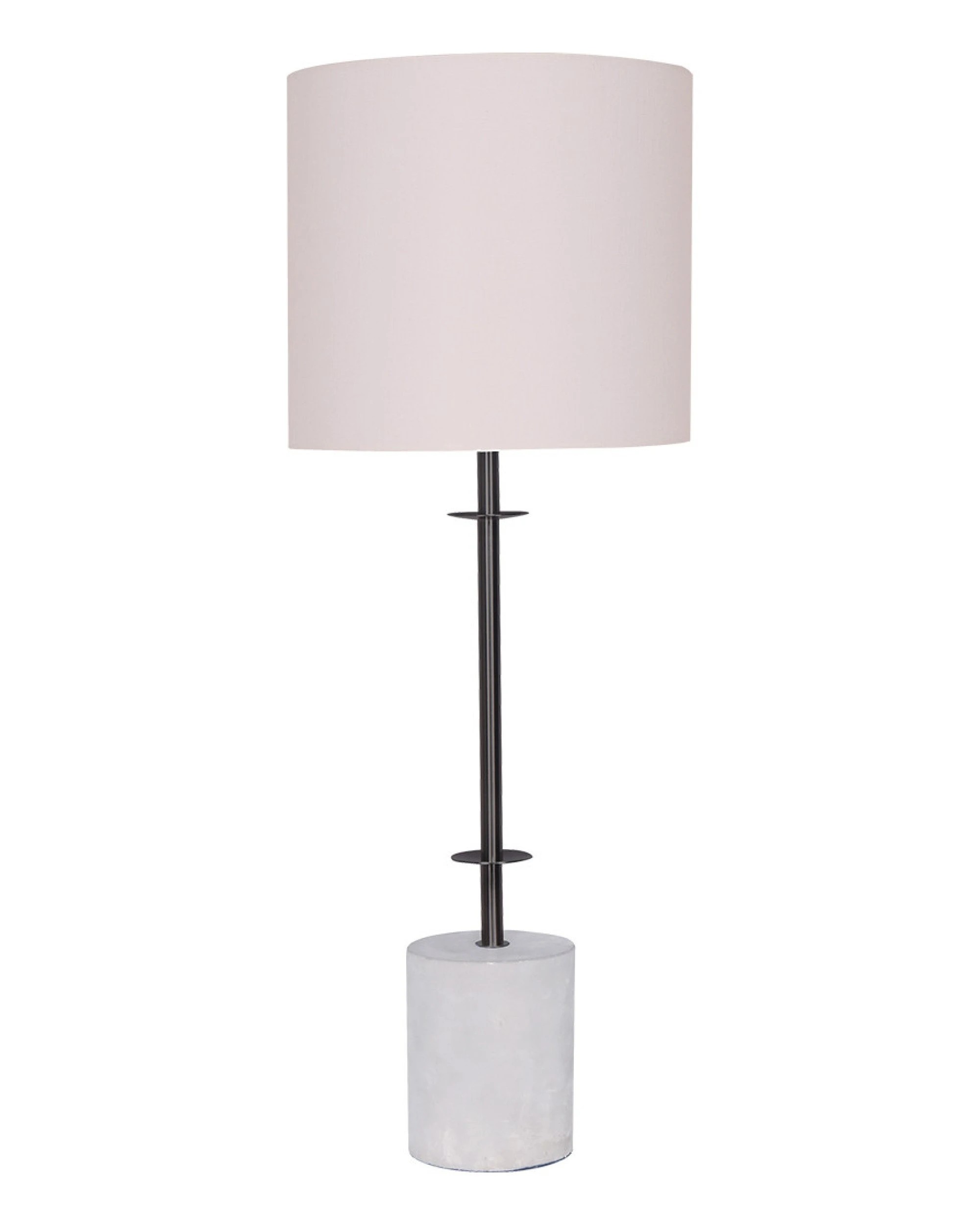 1 Sarantino Concrete Metal Desk Table Lamp Linen Drum Shade - Off-White, 1 of 10