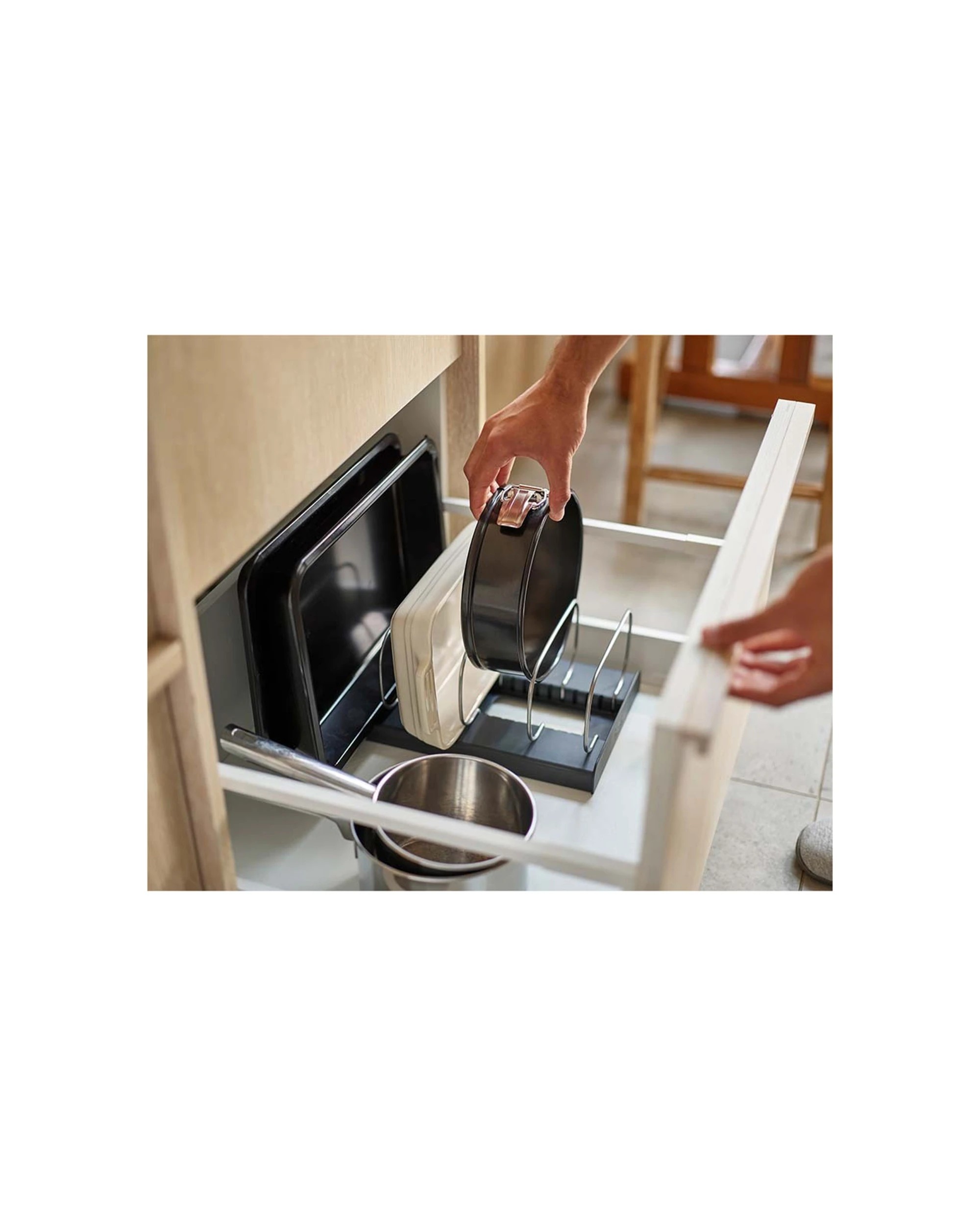 2 Joseph Joseph DrawerStore Baking Tray Organiser 35.5cm With Adjustable Dividers - Grey, 2 of 5