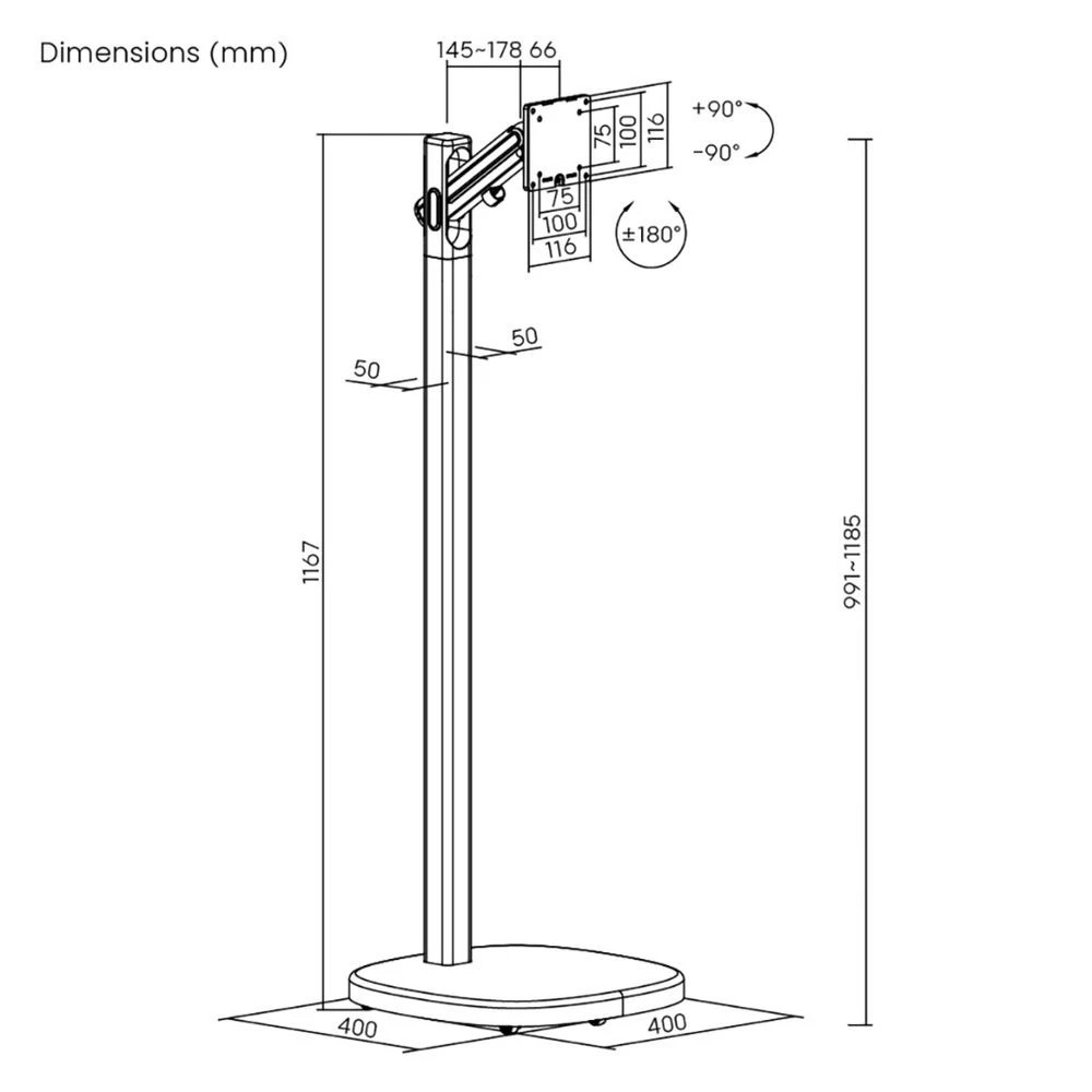 5 Brateck Mobile Mechanical Spring Display Floor Stand, 5 of 7
