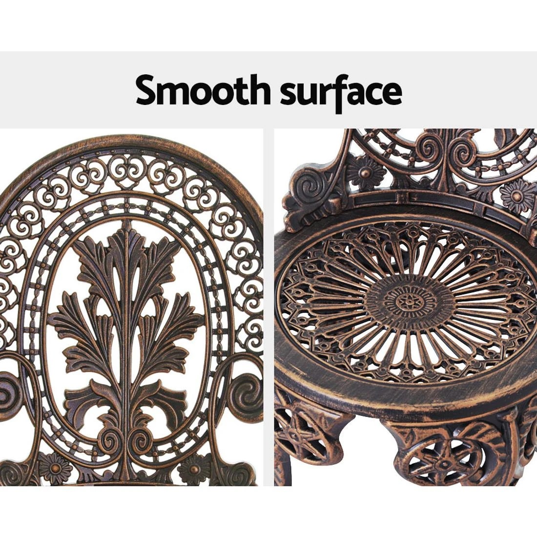 5 Gardeon 3PC Patio Furniture Outdoor Bistro Set Dining Chairs
 - brown, 5 of 5