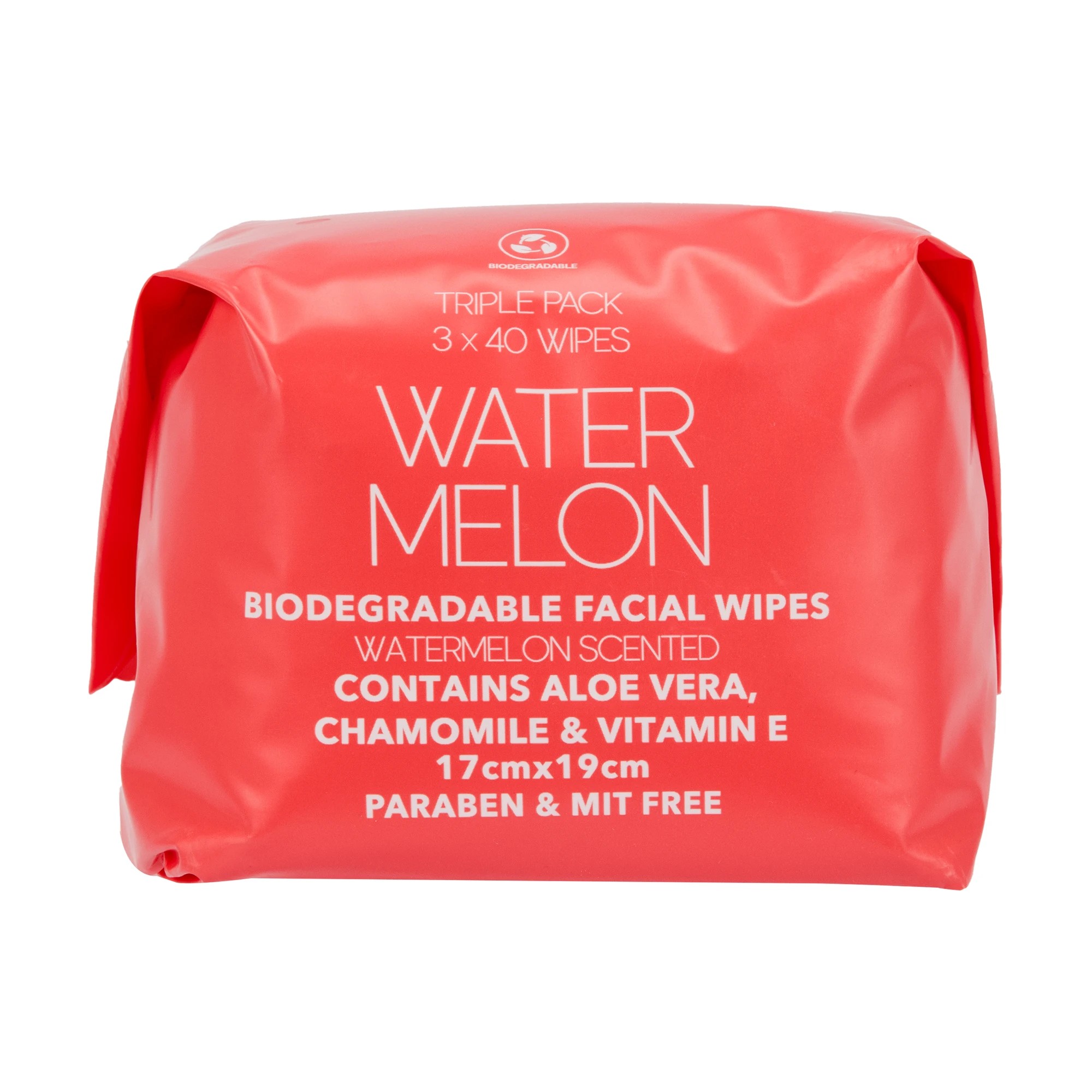 1 Triple Pack Biodegradable Facial Wipes - Watermelon Scented, 1 of 5