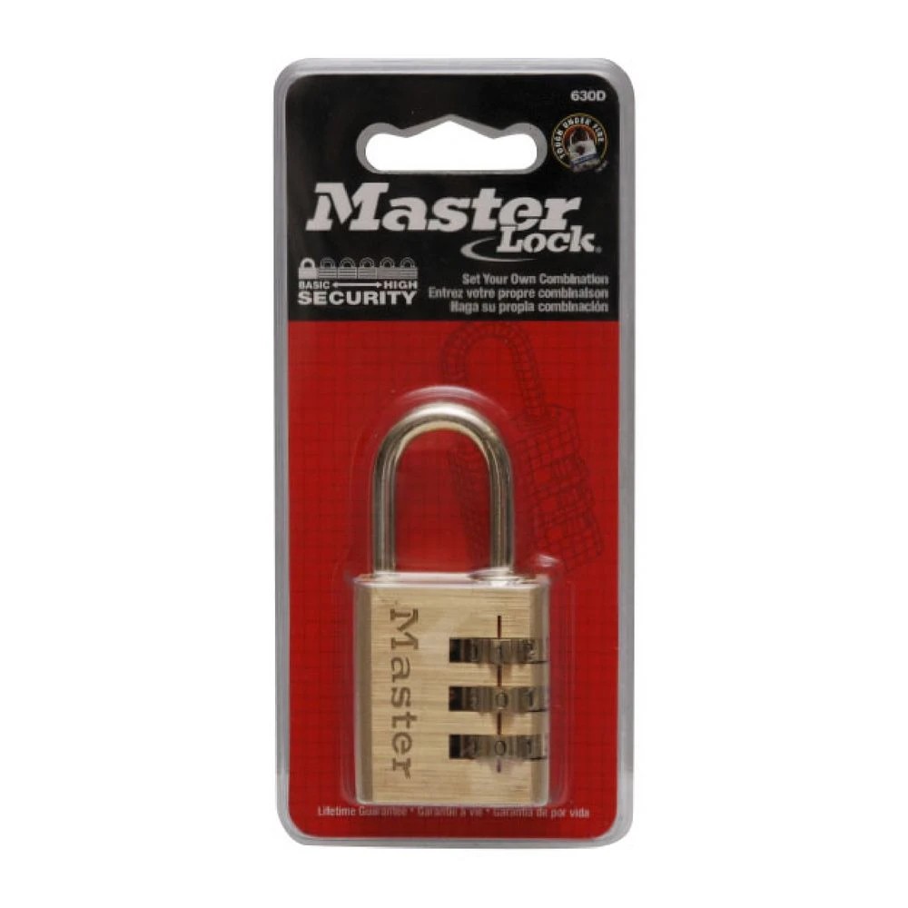 5 Masterlock Comb Brass Padlock 30mm, 5 of 5
