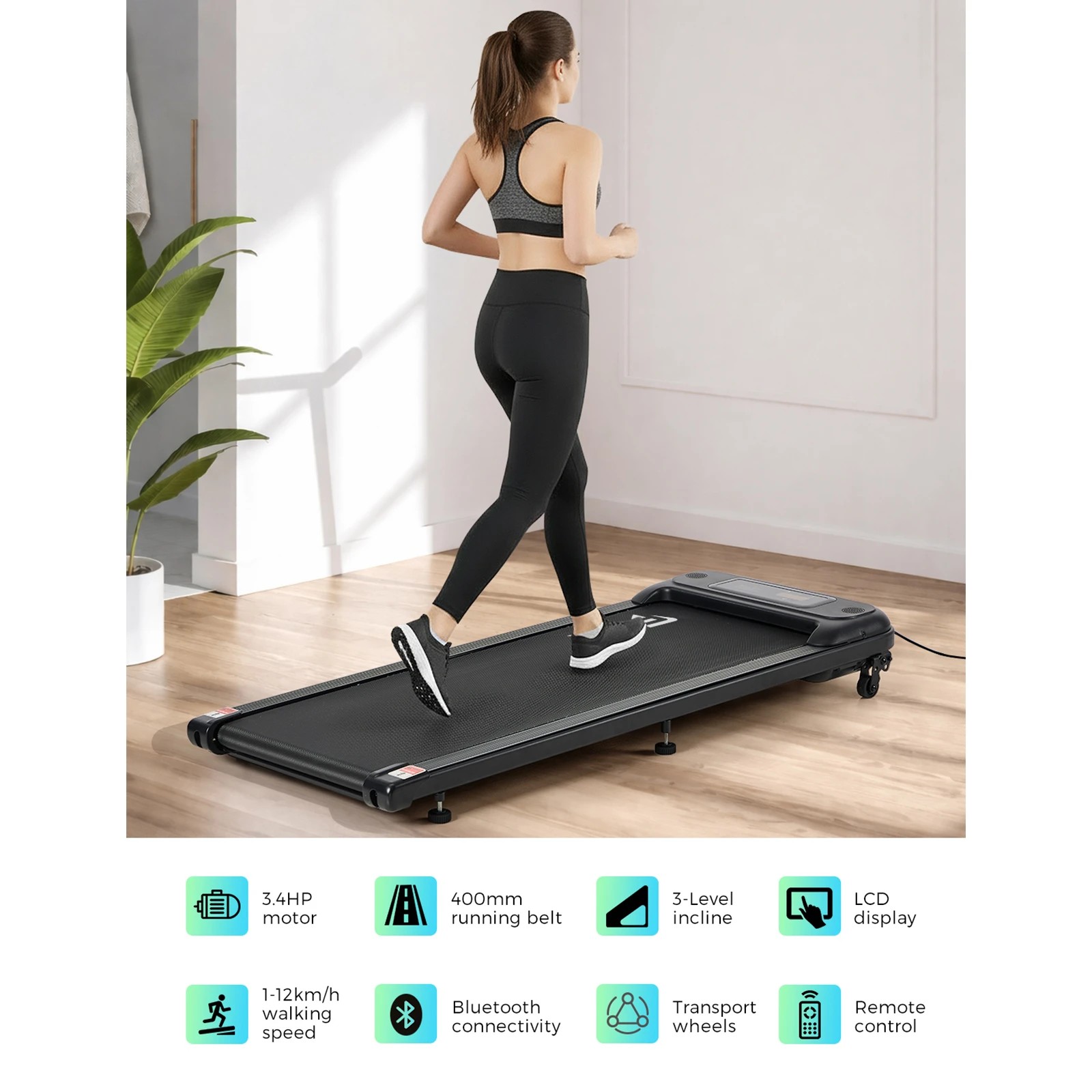 4 Finex Electric Walking Pad 2 in1 Under Desk Treadmill - Black, 4 of 10