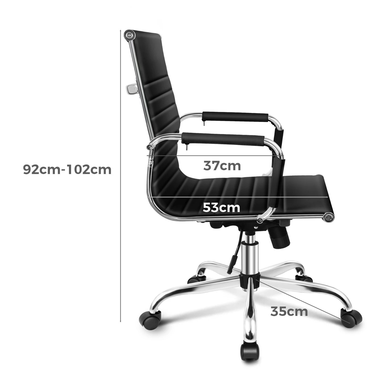 4 Alfordson Office Chair Ergonomic Executive Computer Seat Gaming Mid Back - Black, 4 of 10