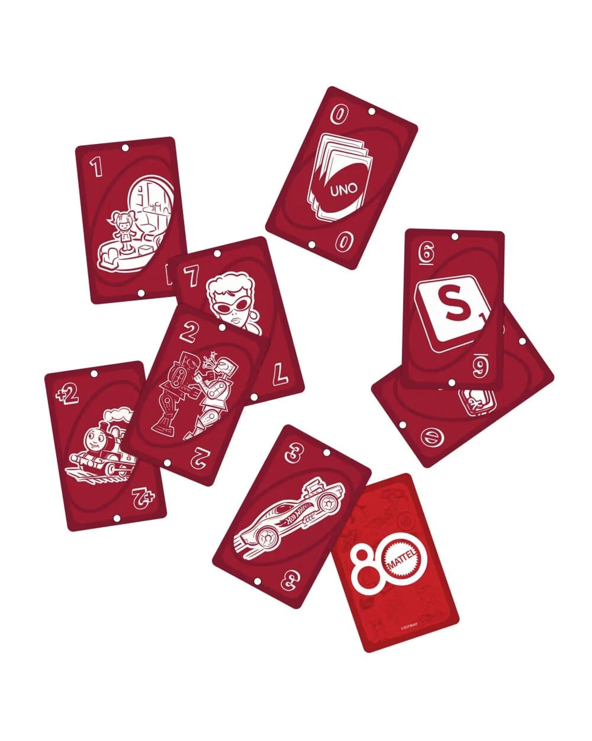 3 UNO Mattel 80th Anniversary Ruby Red Card Game, 3 of 6