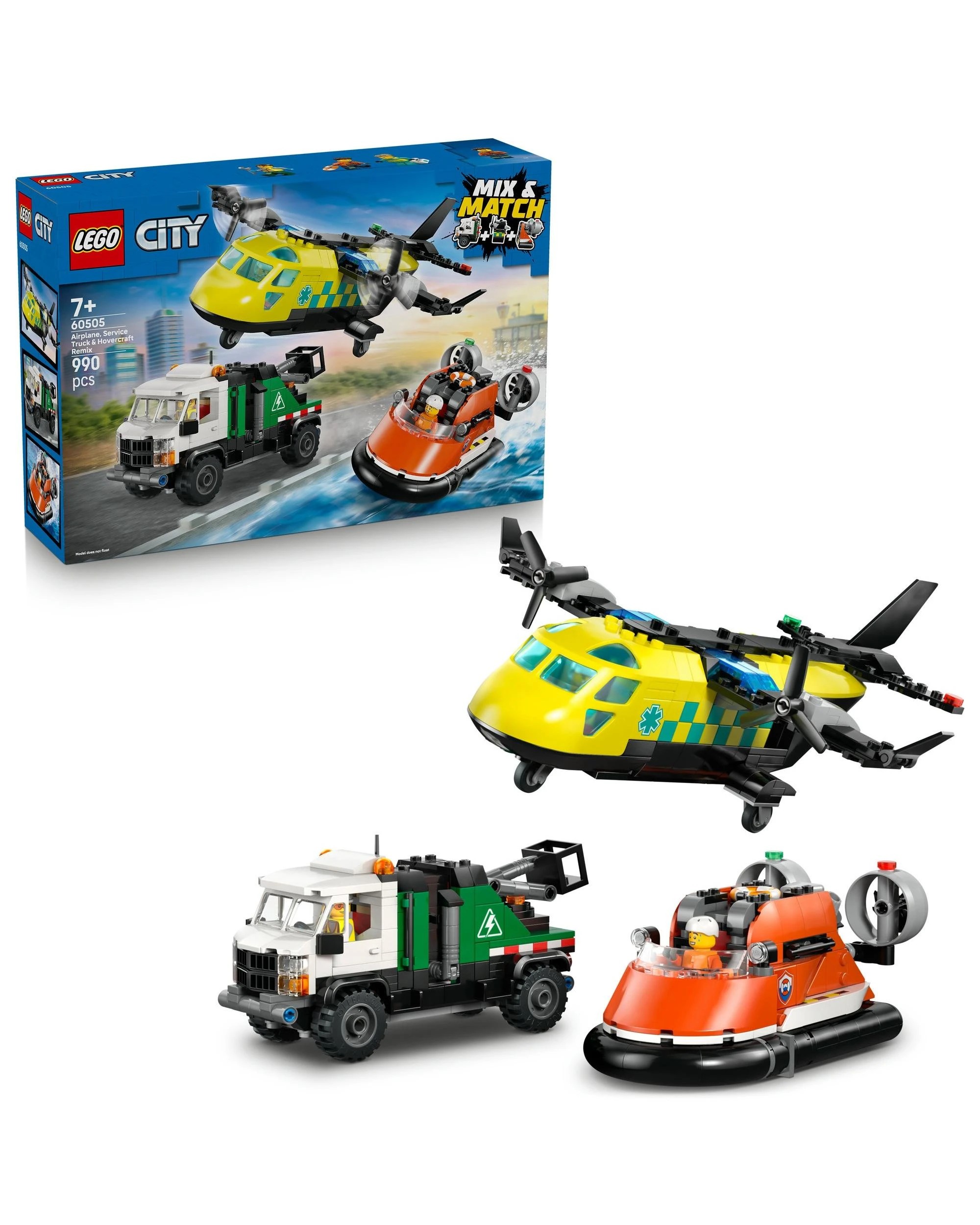 1 LEGO City: Airplane, Service Truck and Hovercraft Remix - 60505, 1 of 10