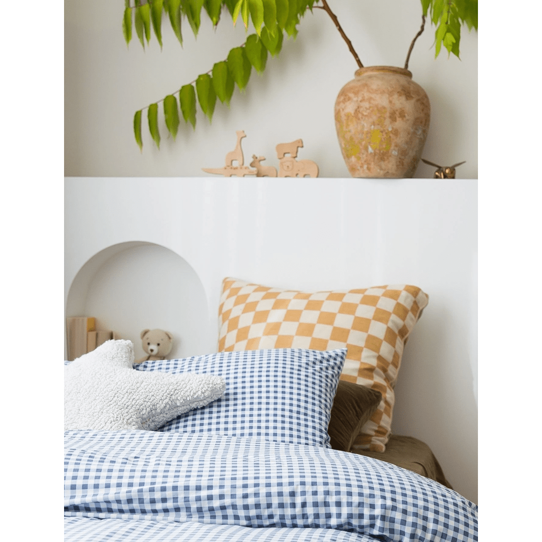 1 The Midnight Gang Dusty Blue Gingham Waterproof Pillowcase
 - pattern, 1 of 1