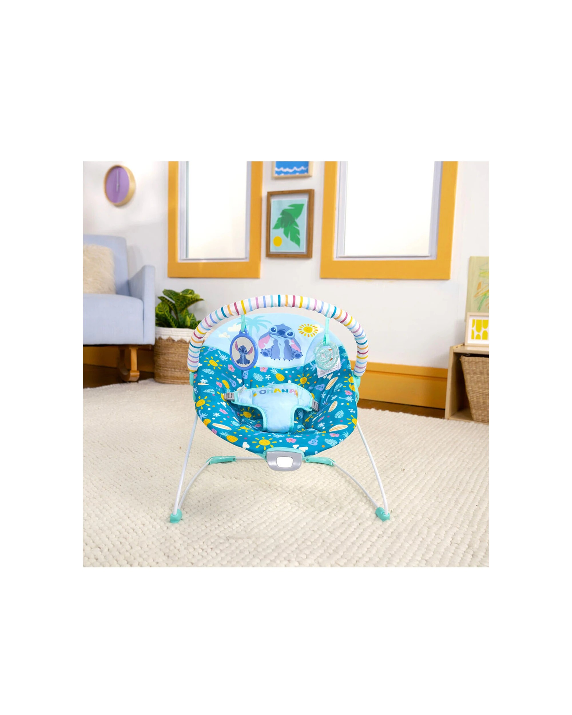 5 Bright Starts Stitch Ohana Paradise Vibrating Baby Bouncer 0-6 Months - Multi, 5 of 6