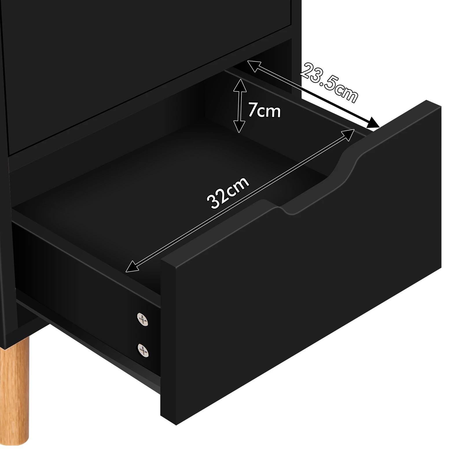 8 Alfordson 2x Bedside Table Nightstand Side Table 2 Drawers - Black, 8 of 10