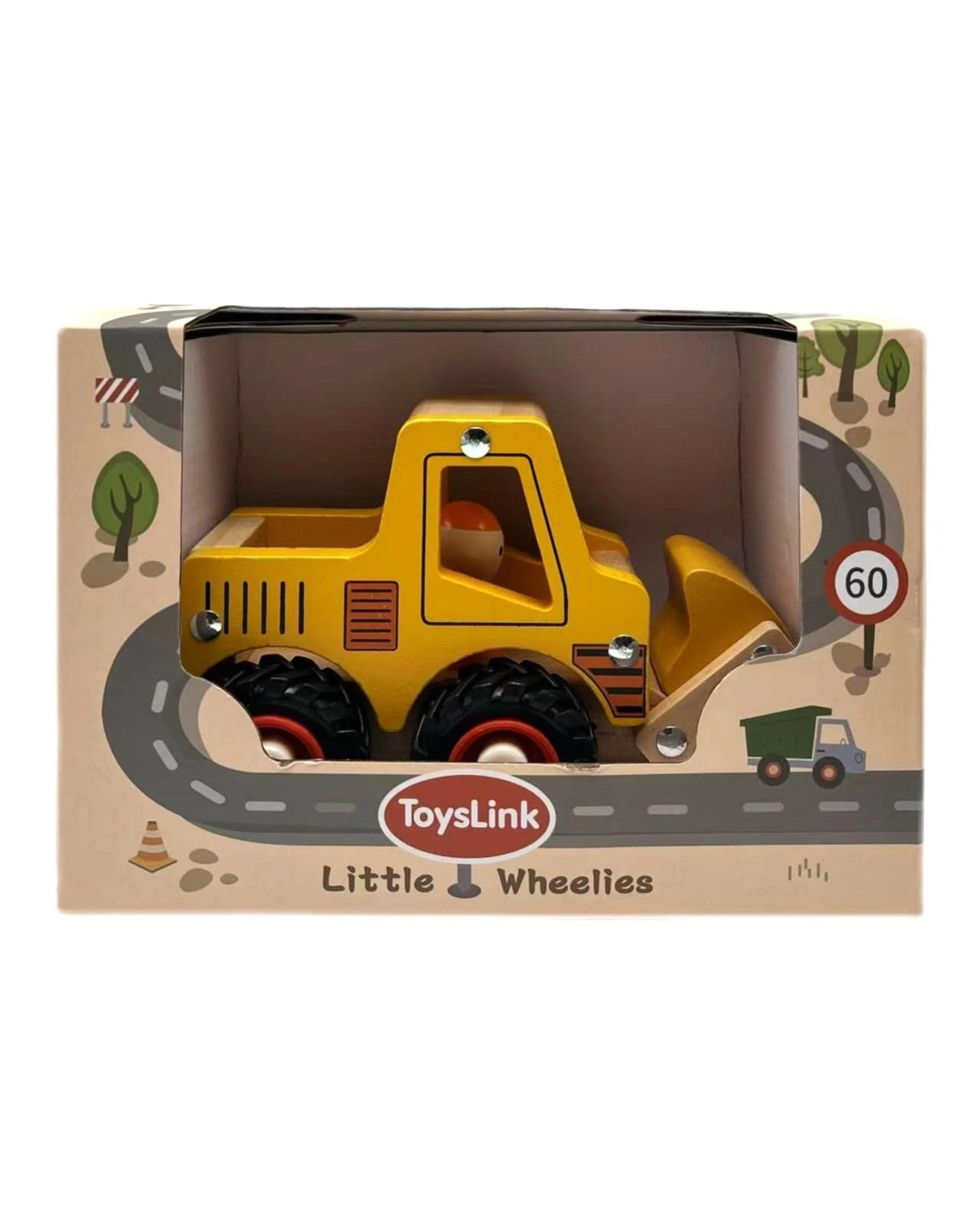 1 Toyslink Wooden Wheelie Digger Toy Vehicle, 1 of 4