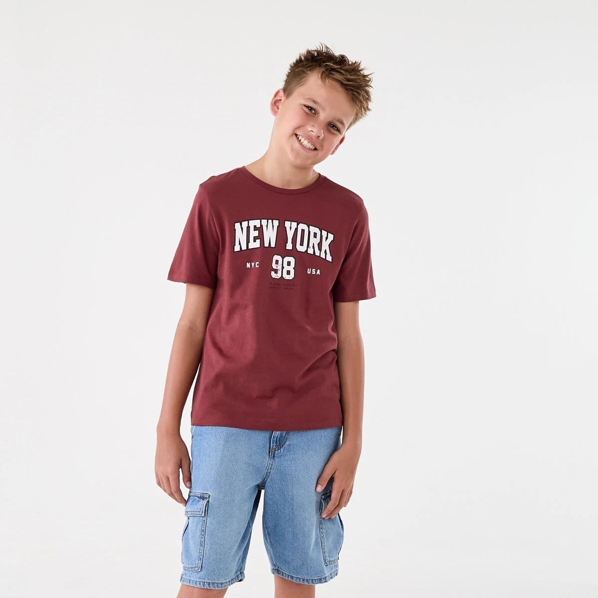 1 Short Sleeve Print T-shirt Red Nyvars, 1 of 8