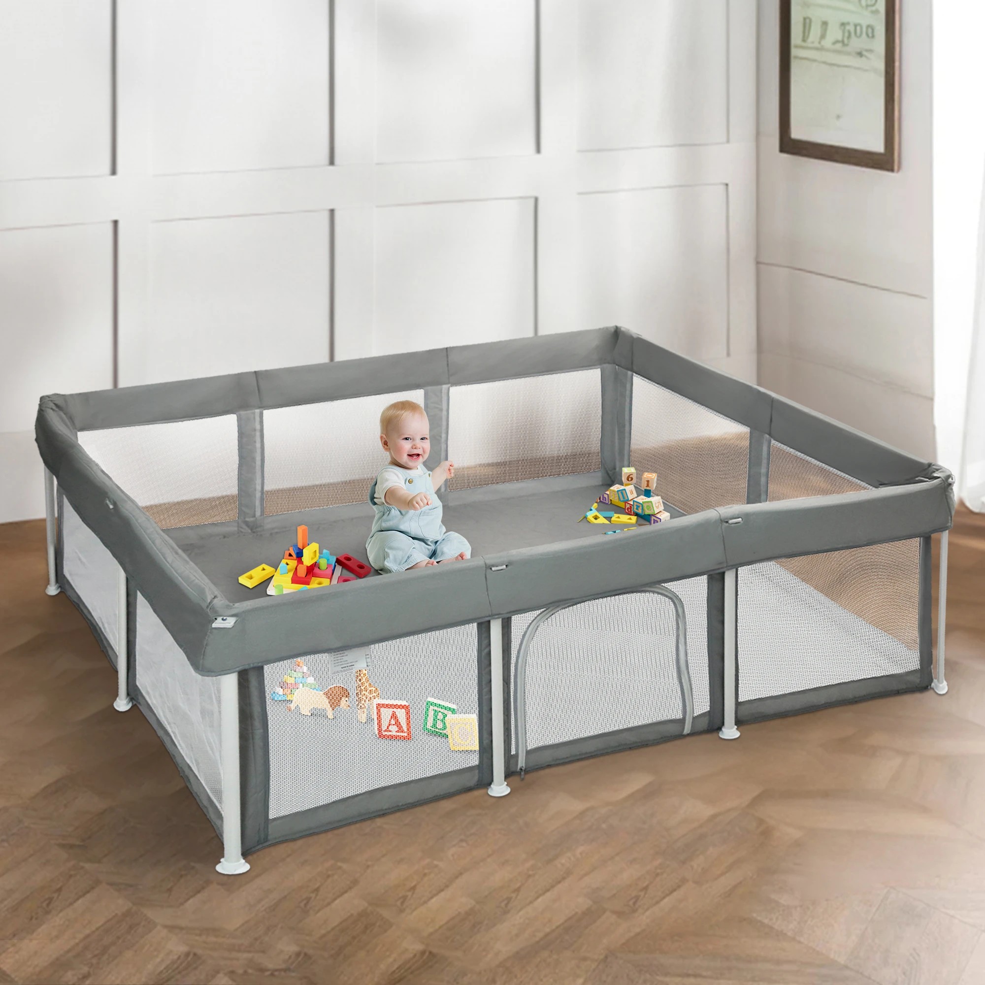 7 Bopeep Kids Mesh Playpen Foldable 120x180cm, 7 of 7