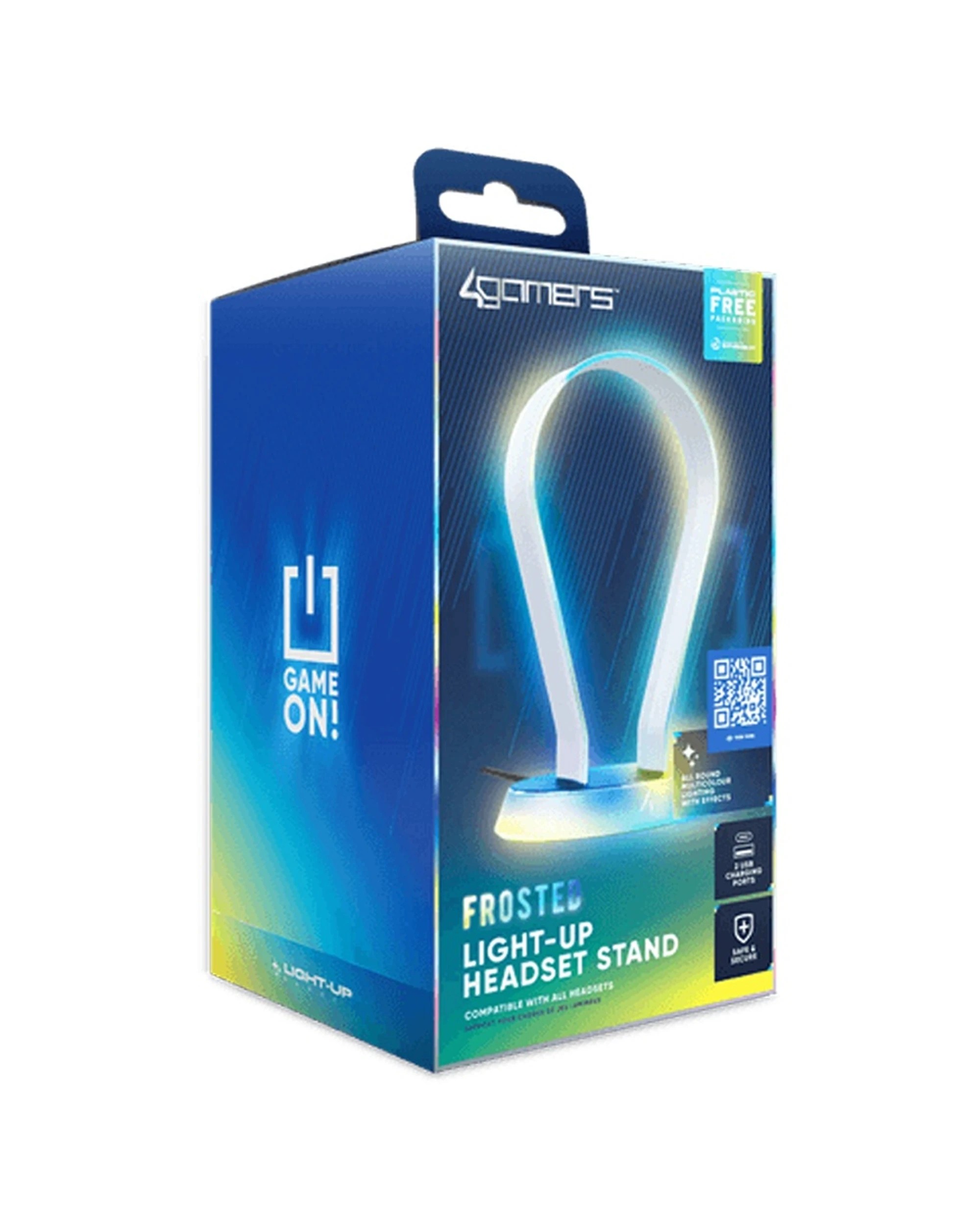 2 4Gamers Light Up Charging Gaming Headset Holder Stand Multiformat For PS5 PS4 - White, 2 of 5