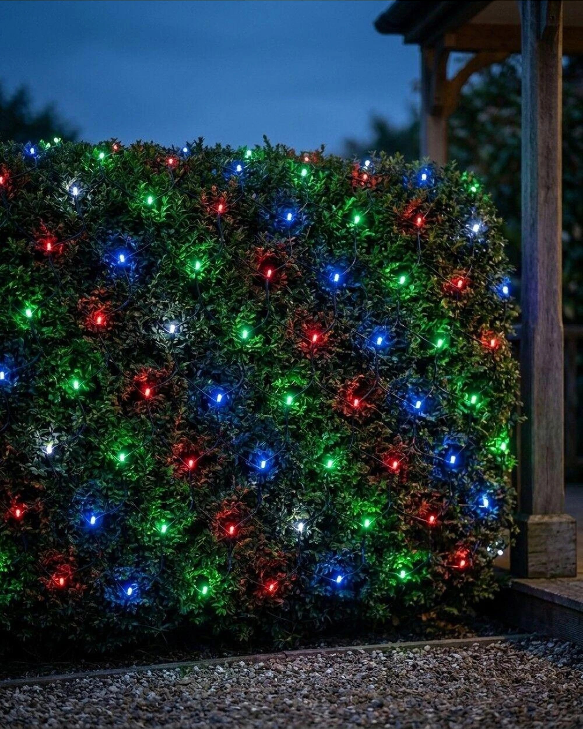 Christmas Warehouse 256 Multi Colour LED Hybrid Solar & Electric Net ...