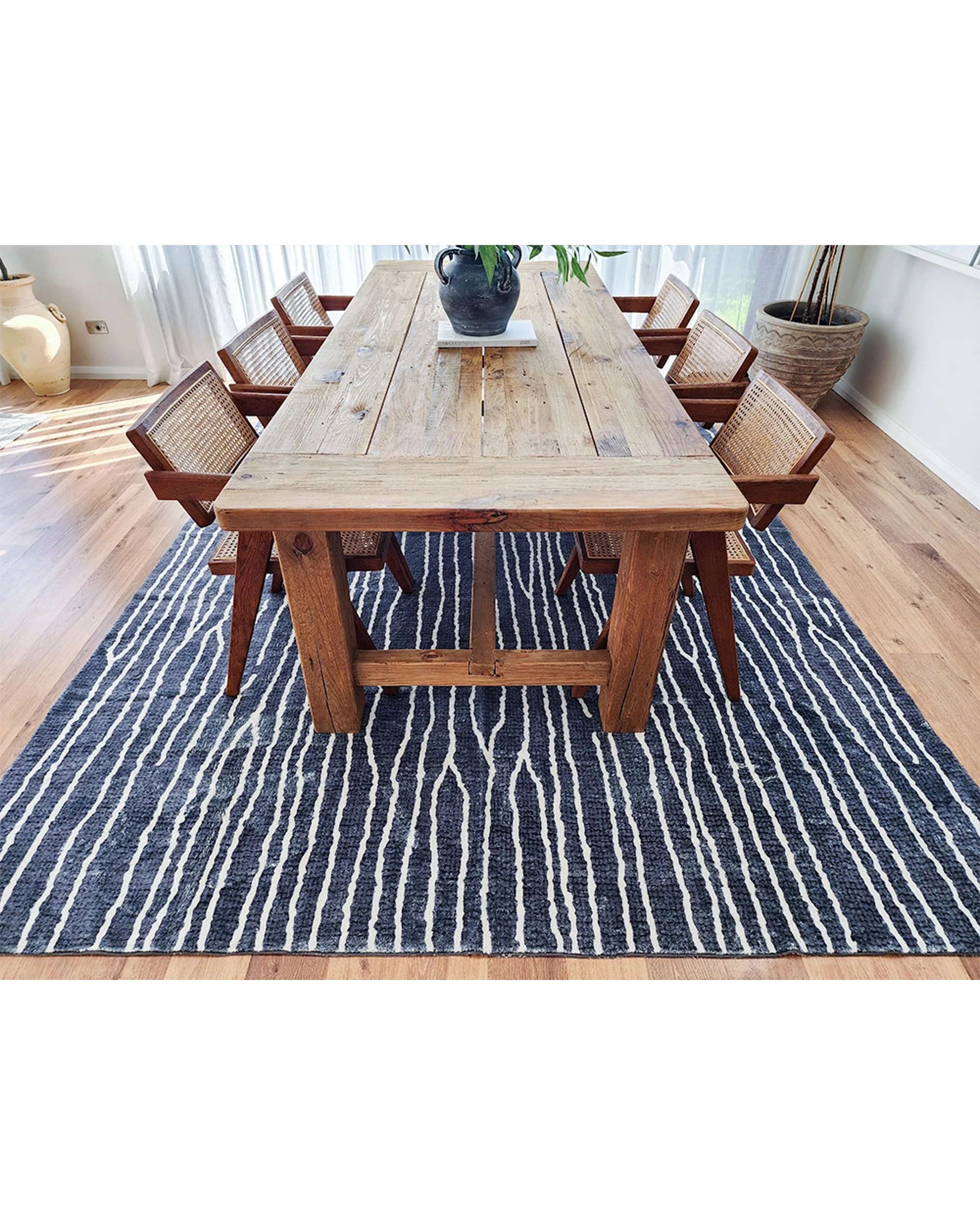 7 Loopsie Malha Stripe Washable Rug-230cm x 160cm - Black, 7 of 7
