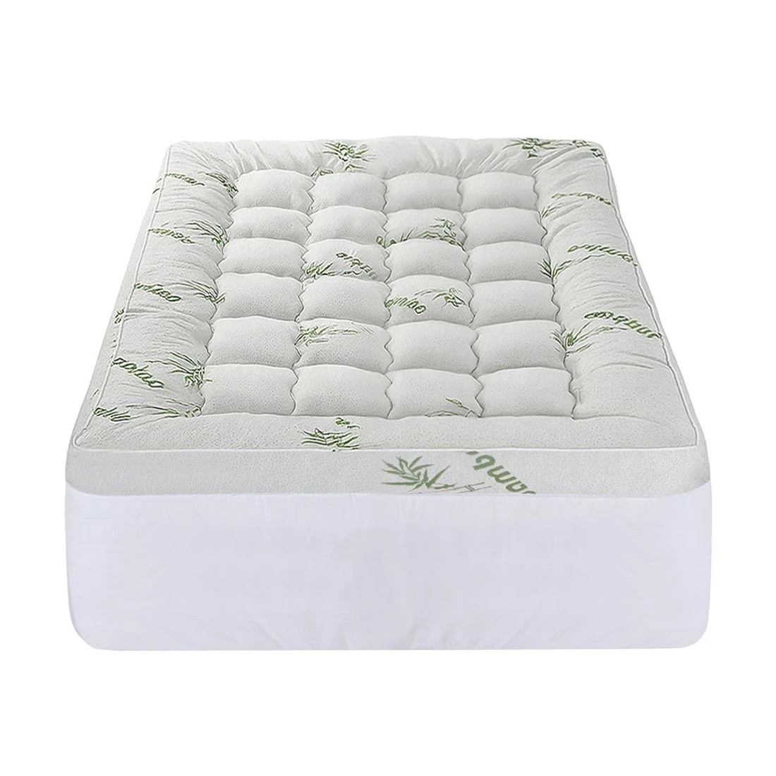 3 Giselle Bedding 1500GSM Pillowtop Mattress Topper Bamboo Mattress Pad for Back Pain Relief Washable - White, 3 of 9