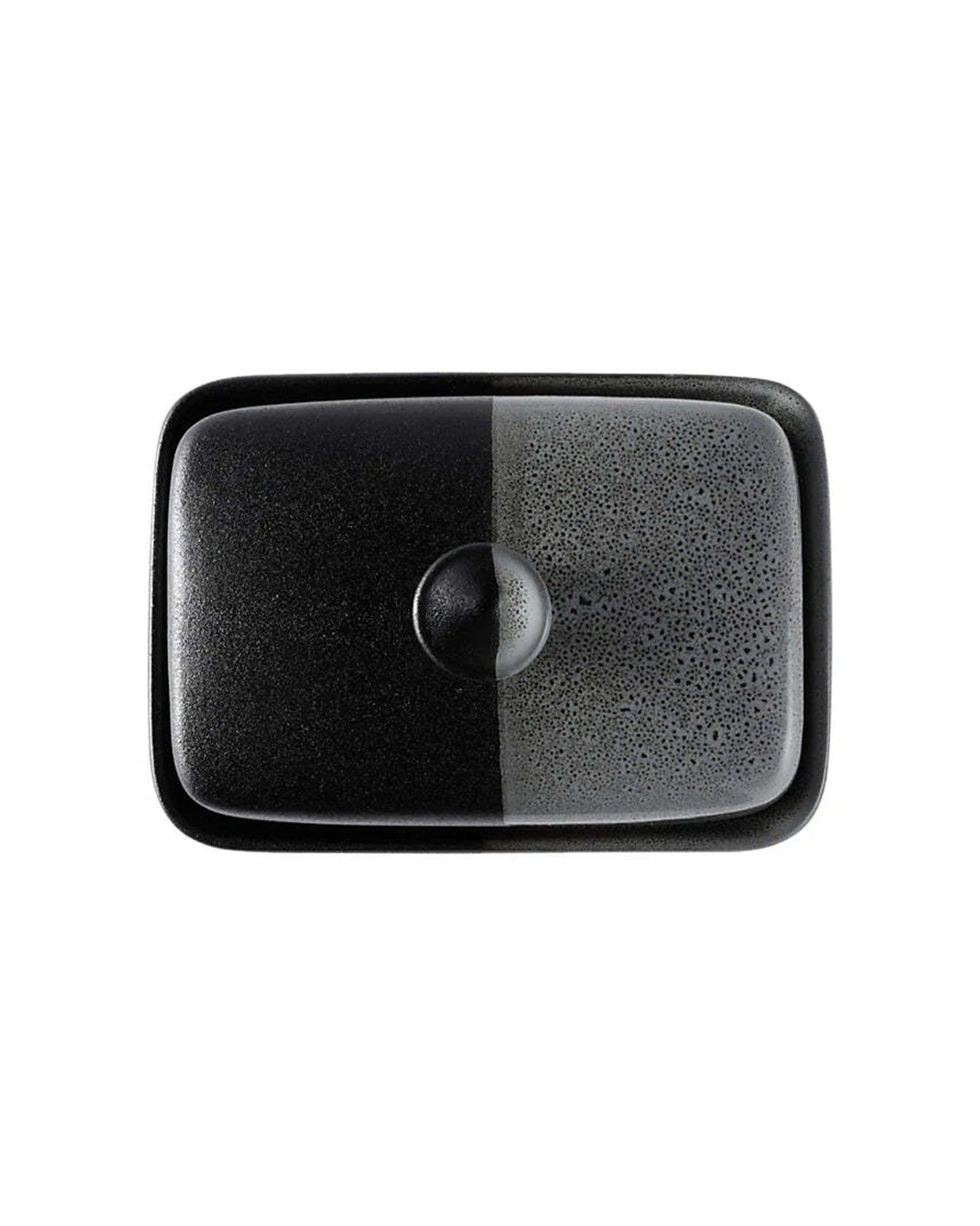 2 Maxwell & Williams Caviar Umi Butter Dish Porcelain Durable Sleek Finish - Black, 2 of 4