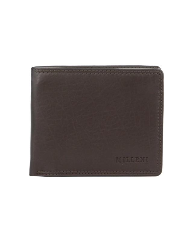Milleni Mens Leather RFID Protected Card Cash Flat Wallet Secure Clasp Compact Design 10cm - B