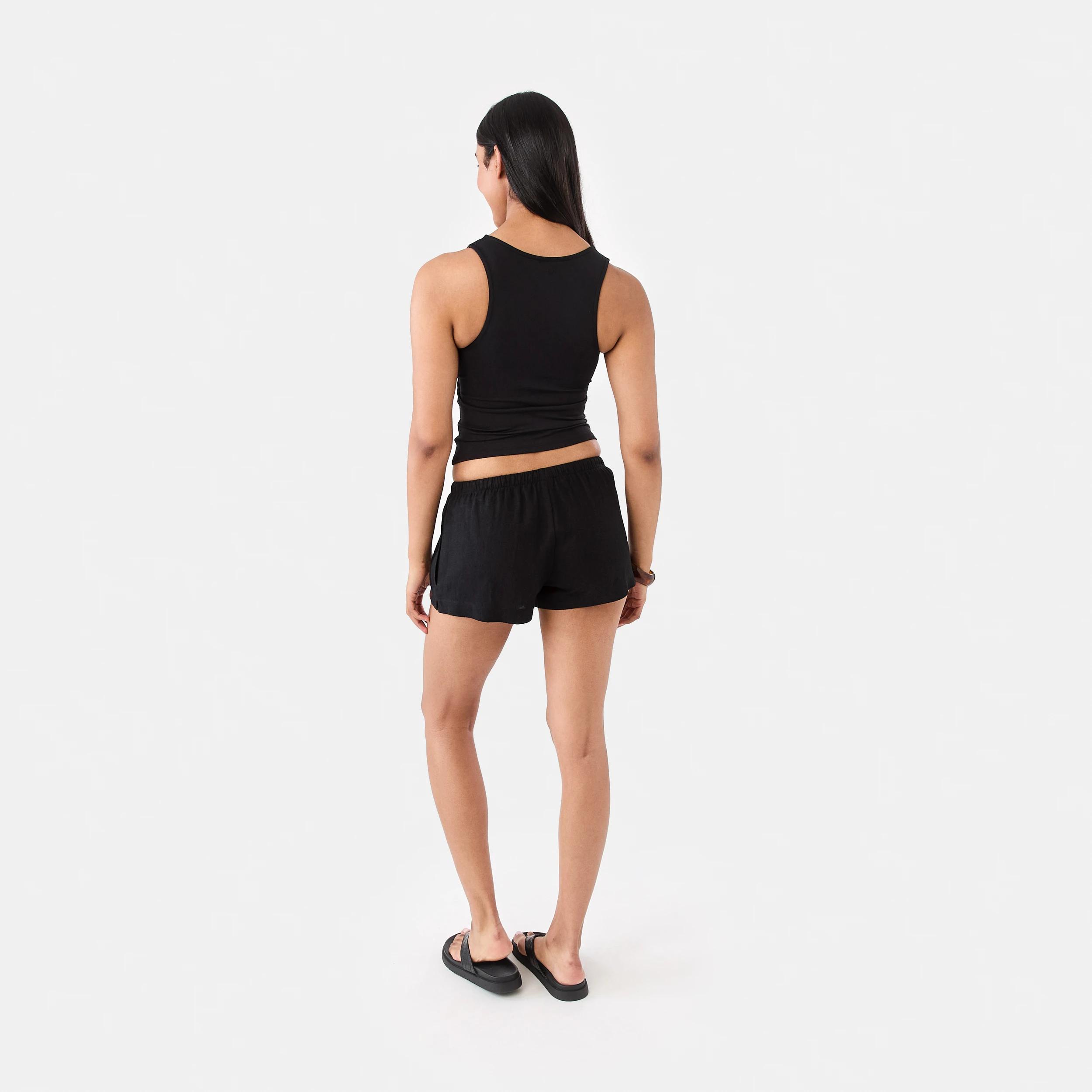 4 Linen Blend Shorts Black, 4 of 7