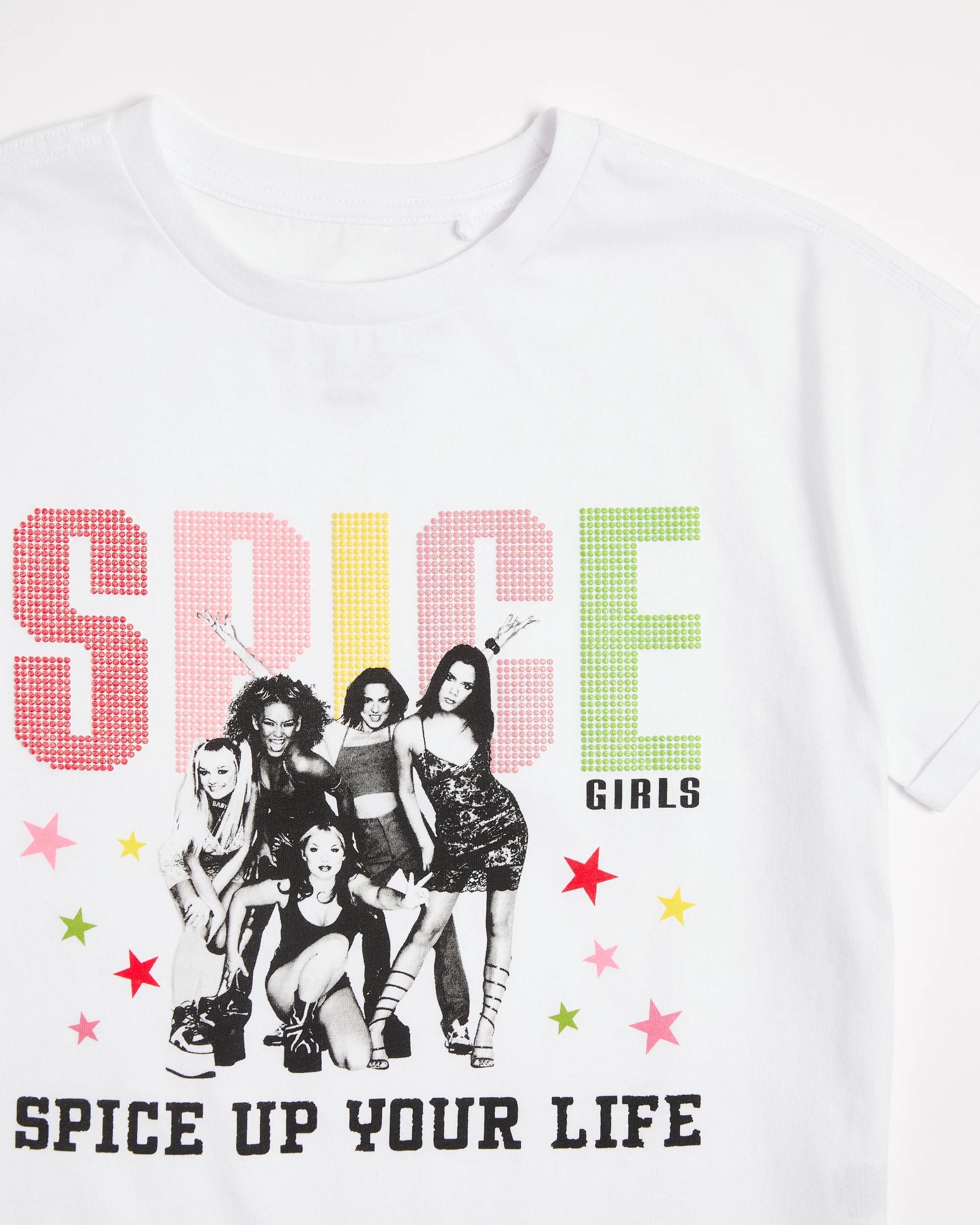 5 Spice Girls Textured Glitter Print T-shirt WHITE, 5 of 5
