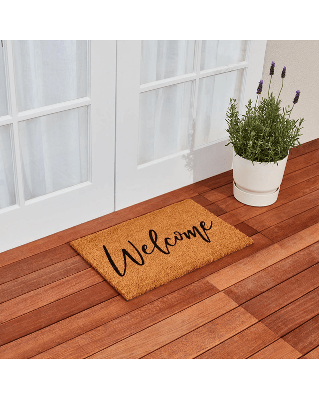 Welcome Coir Door Mat - 60cm x 