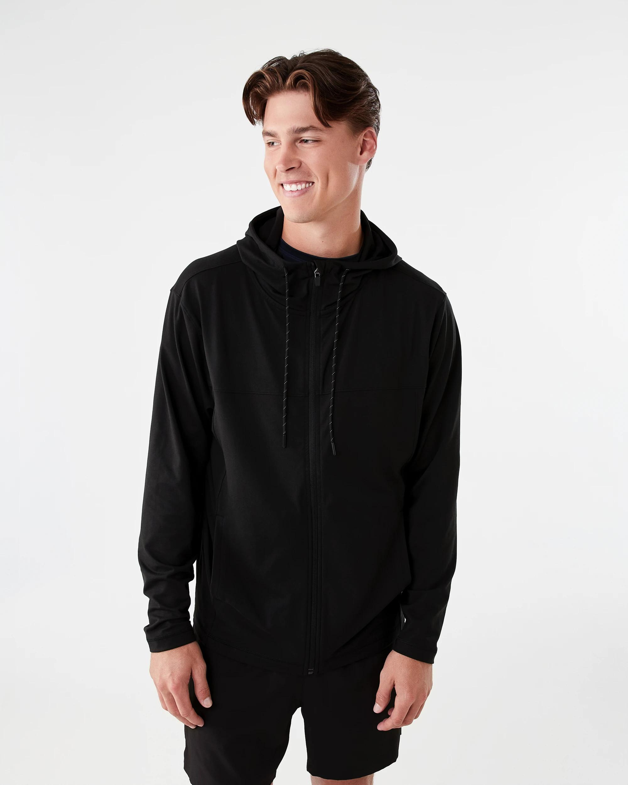 2 Active Mens Travel Zip Through Hoodie Black, 2 of 7